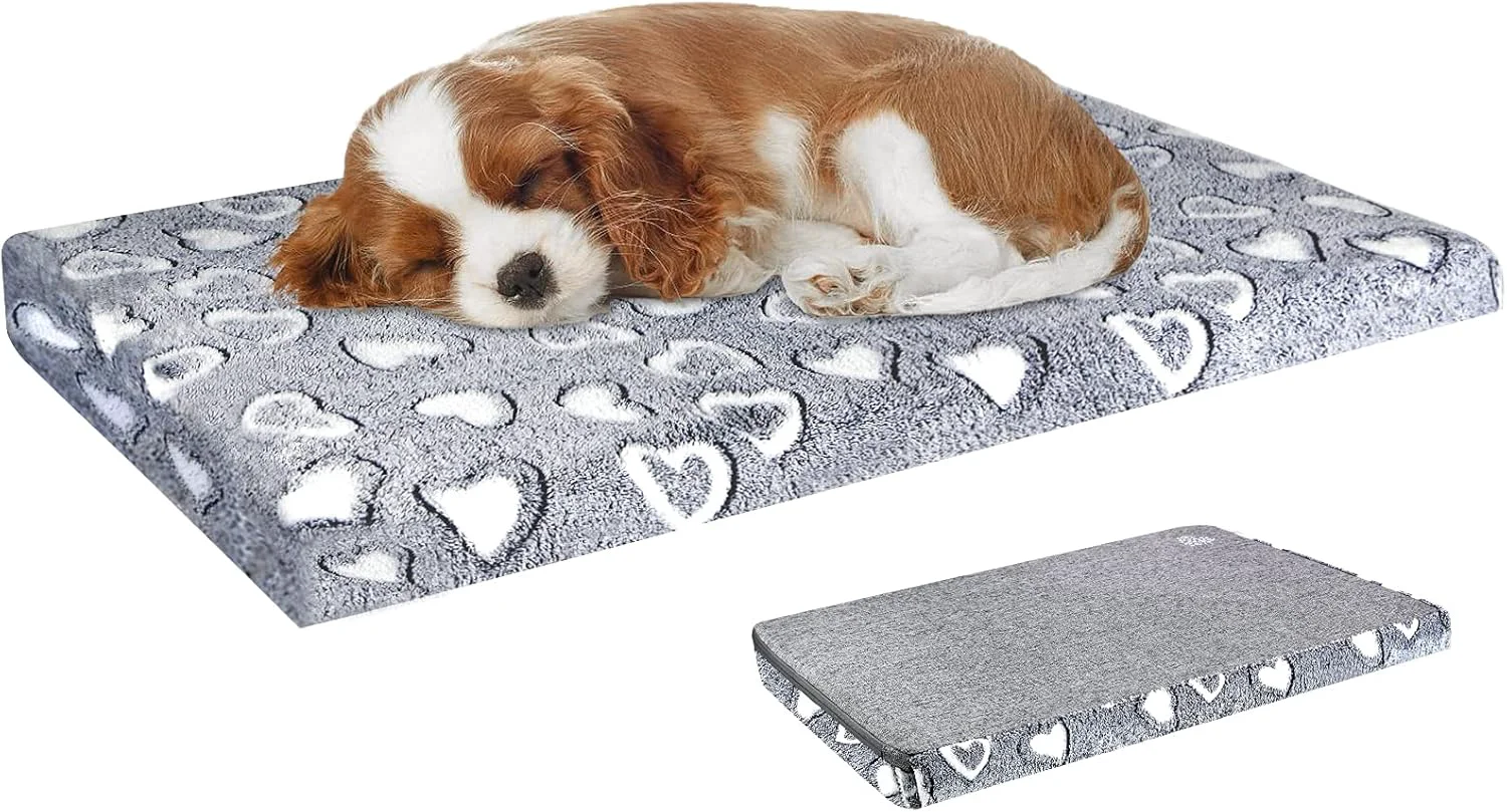 Elite VANKEAN Reversible Cool and Warm Dog Bed Mat for Crates - Stylish Pad With Waterproof Inner Linings and Removable Machine Washable Cover Firm Support for Small to XX-Large Dogs Grey Outstanding