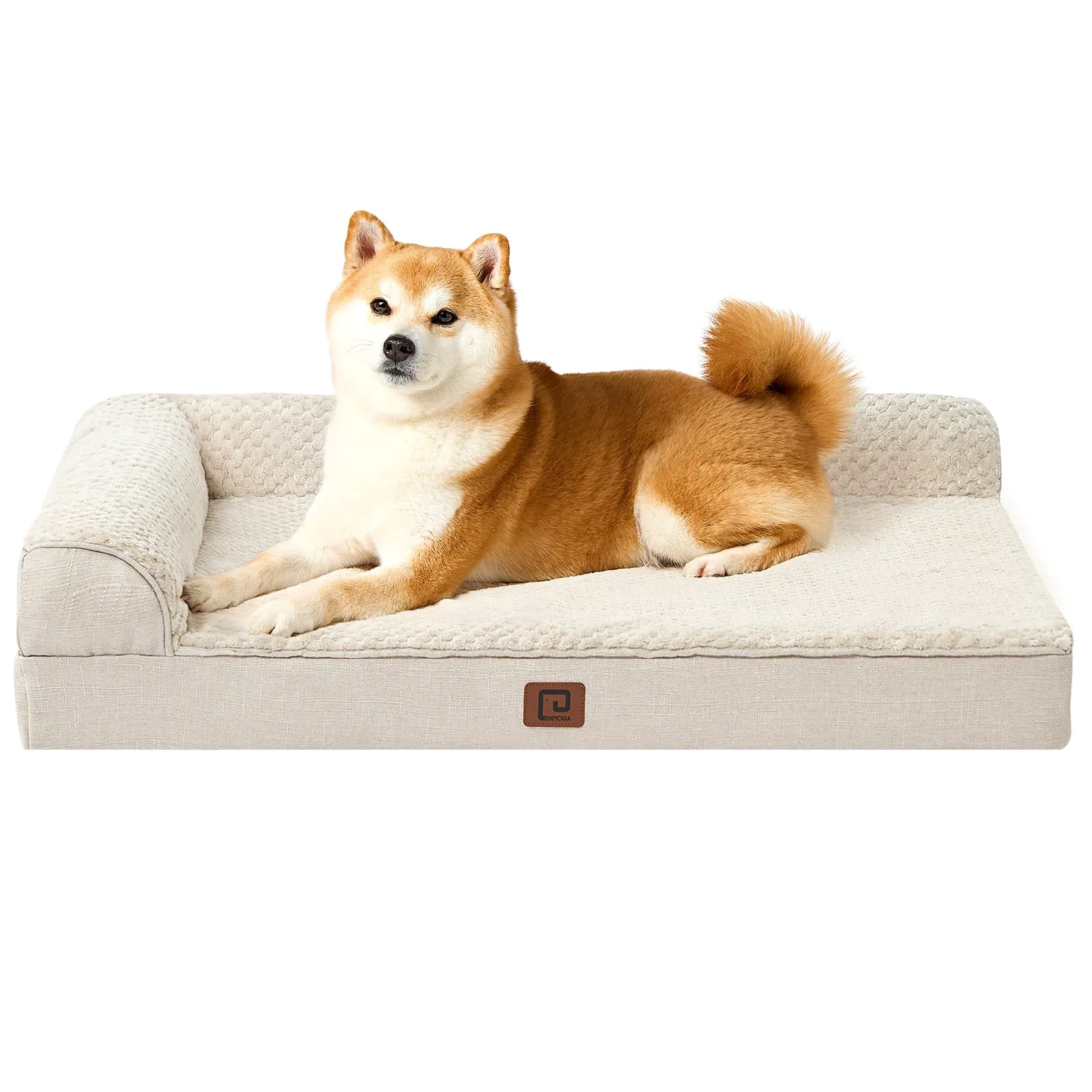 High-Quality EHEYCIGA Memory Foam Dog Bed Large – 36x27x6 Inches Waterproof Orthopedic Washable Cover Beige Carefully Designed