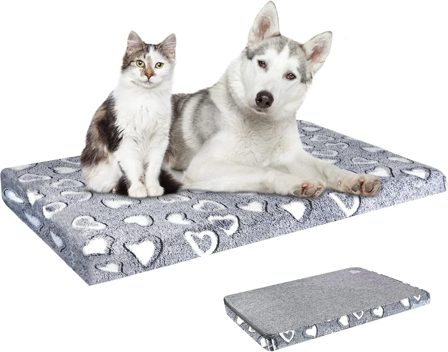 Convenient VANKEAN Dog Crate Mat Reversible Cool and Warm Stylish Dog Bed for Crate with Waterproof Inner Linings and Removable Machine Washable Cover Firm Support Dog Pad for Small to XX-Large Dogs Grey Easy-to-Use