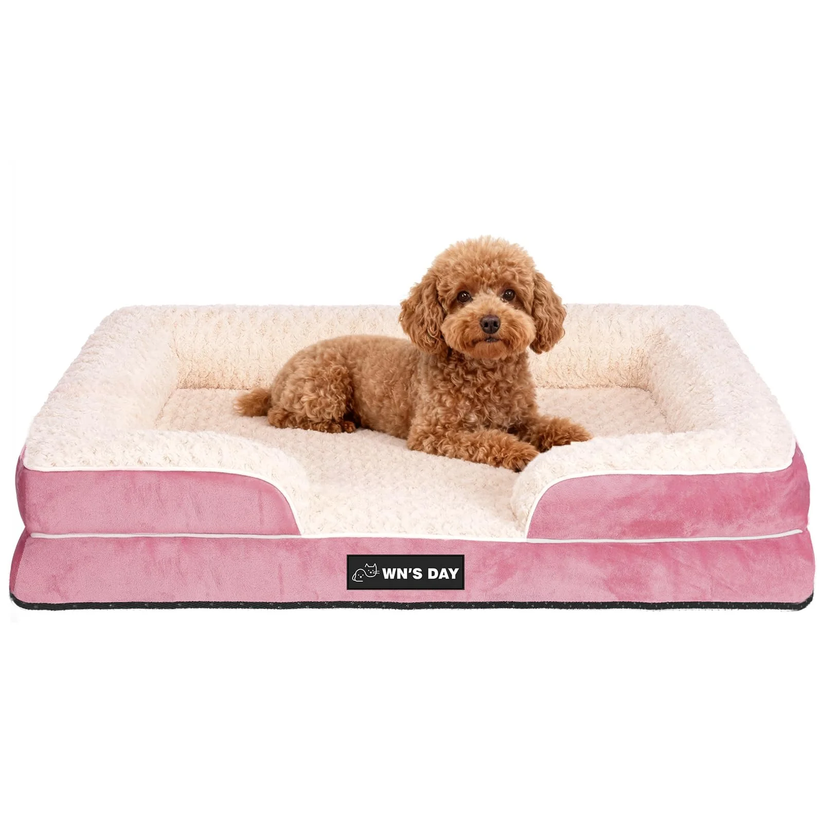 Fine Crafted Wn's Day Orthopedic Dog Bed for Large Medium Dogs – Washable Memory Foam Pink M Top-Quality