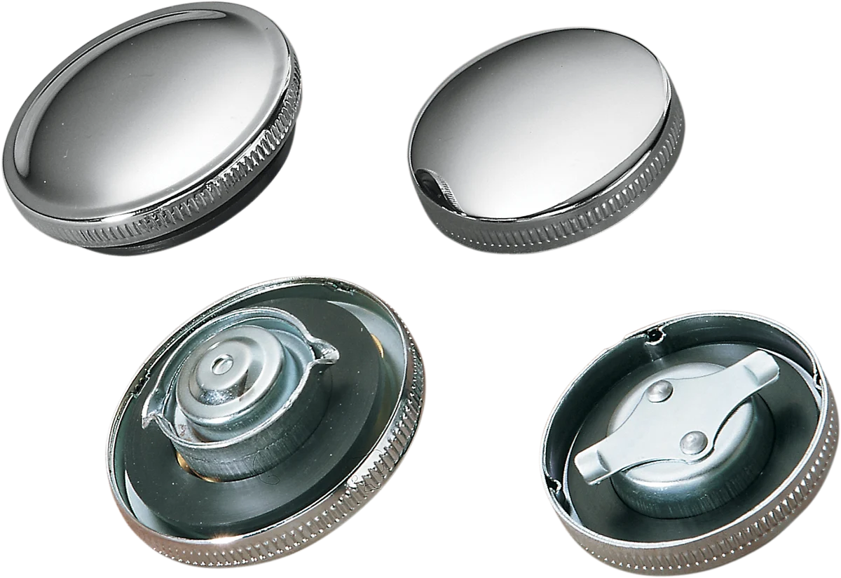 Solid DRAG SPECIALTIES Gas Cap - Non-Vented - Chrome 011179-BC204 Recyclable