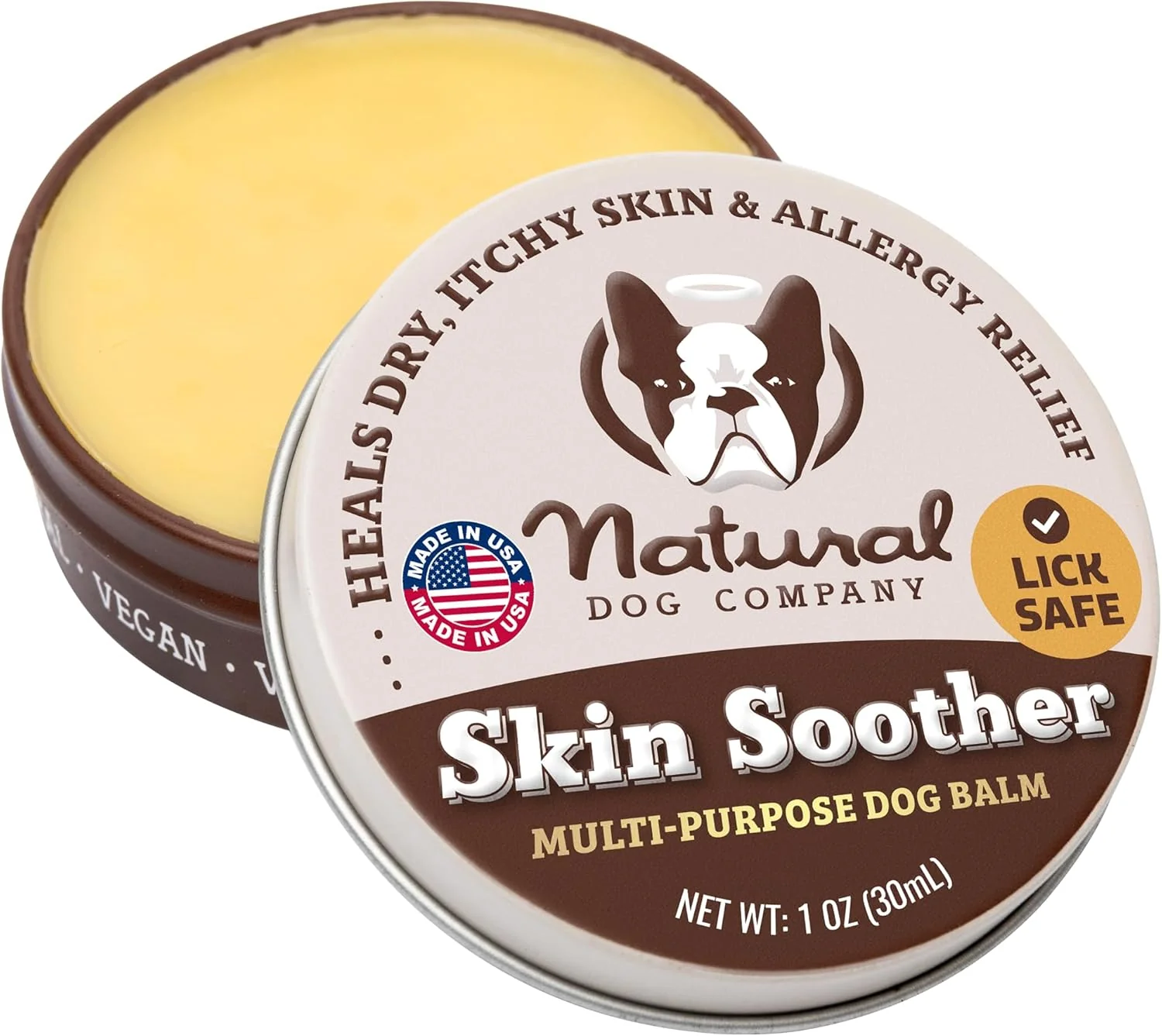 Healthy Natural Dog Company Skin Soother 1 oz. Tin Allergy and Itch Relief for Dogs Dog Moisturizer for Dry Skin Dog Lotion Healing Balm Dog Rash Cream Supports Hot Spot Symptoms World-Class