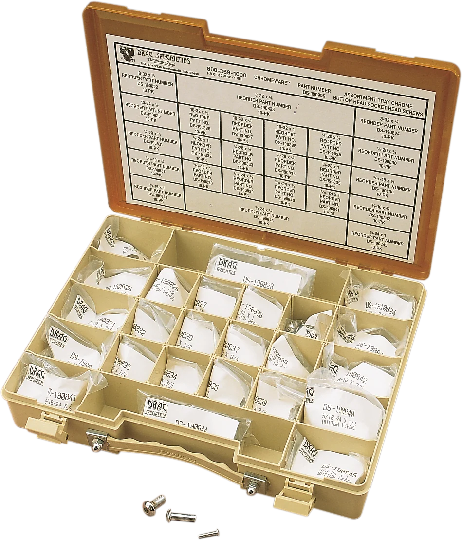 Sustainable DRAG SPECIALTIES Bolts - Button Head Assortment - Kit MK210 Flexible