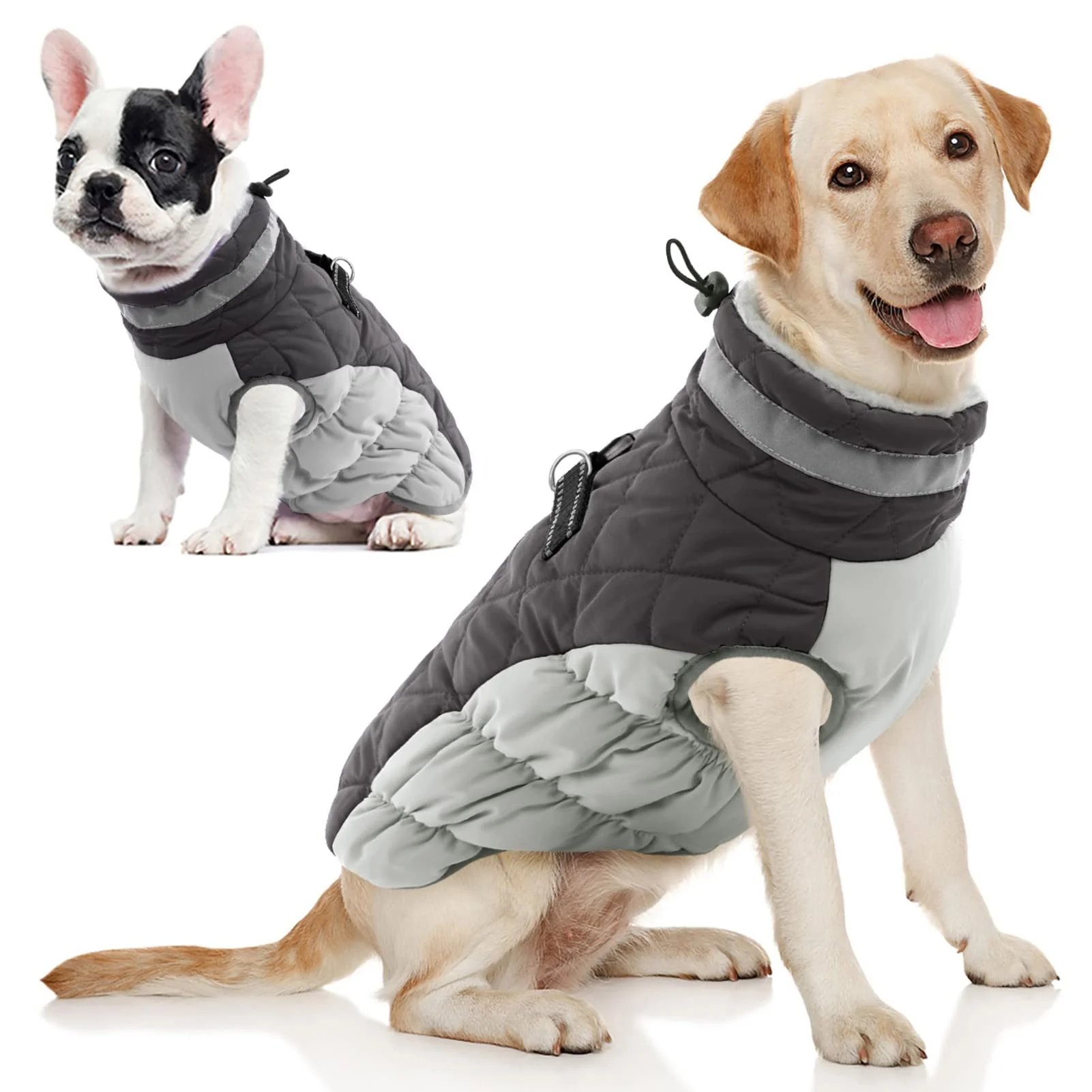 Flexible AOFITEE Dog Coat Warm Winter Jacket with Harness Built-In Grey L Healthy