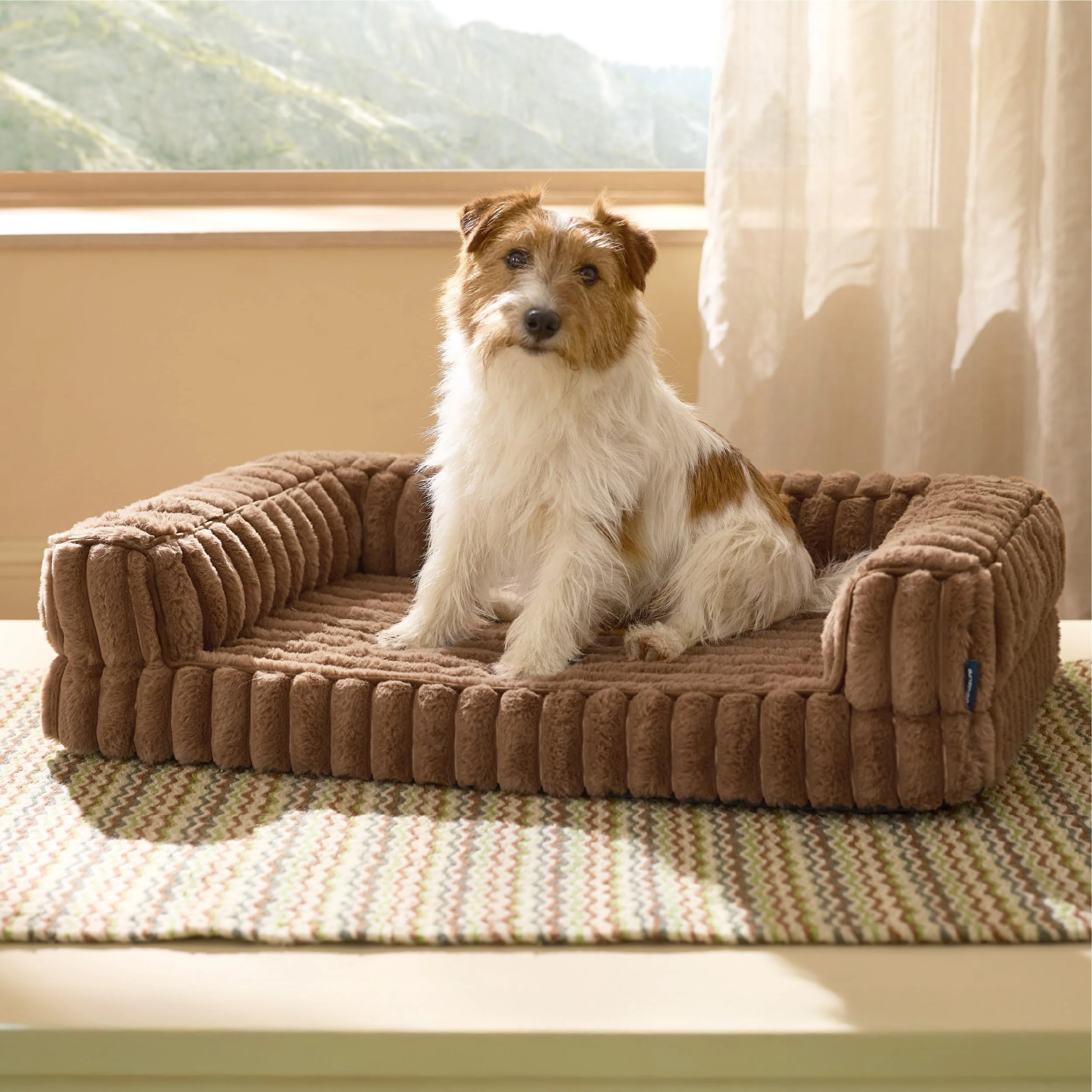 Green Bedsure Orthopedic Dog Bed for Medium Dogs — Waterproof Memory Foam 3-Sided Bolster Solid