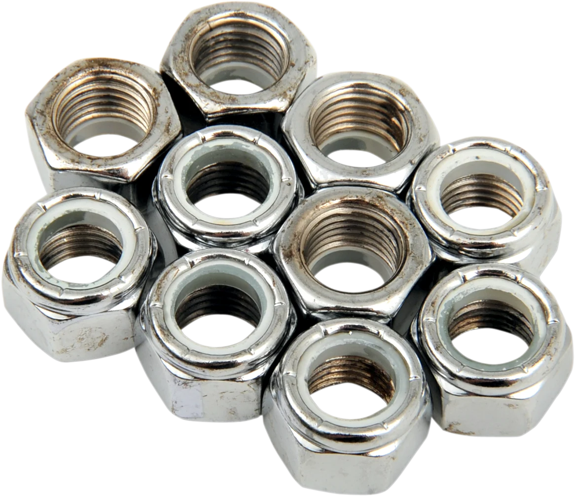 Premium DRAG SPECIALTIES Nuts - Nylon - Chrome - 7 16 -20 MPB280 Exclusive