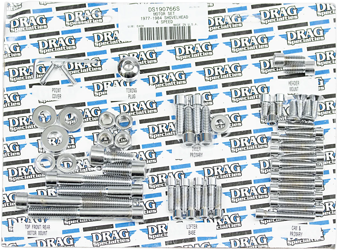 Premium DRAG SPECIALTIES Bolt Kit - Motor - Smooth - FX FL MK109S Breathable