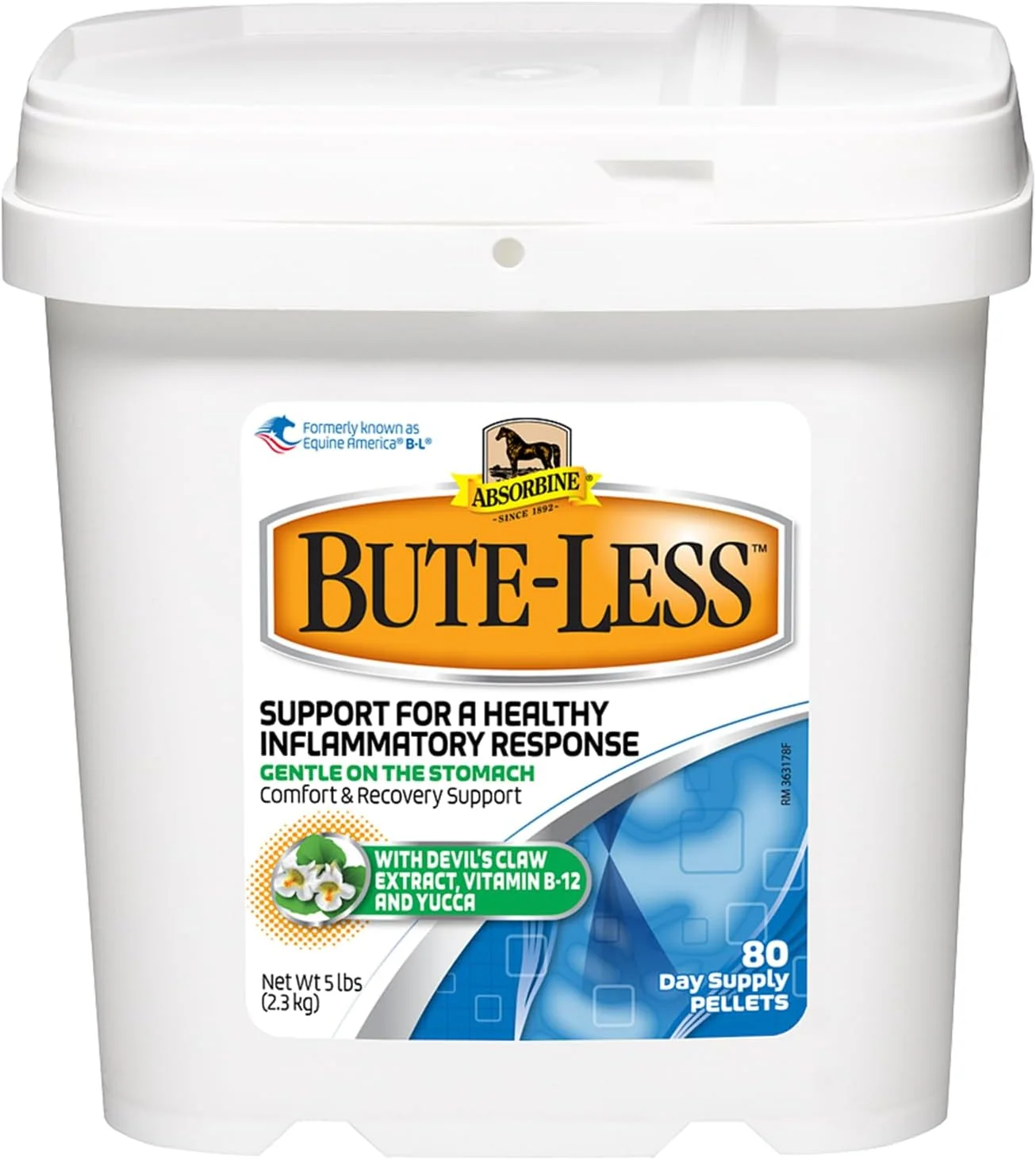 Lightweight Absorbine Bute-Less Comfort Recovery Supplement Pellets Healthy Inflammatory Response 5 lb 80 Day Supply World-Class