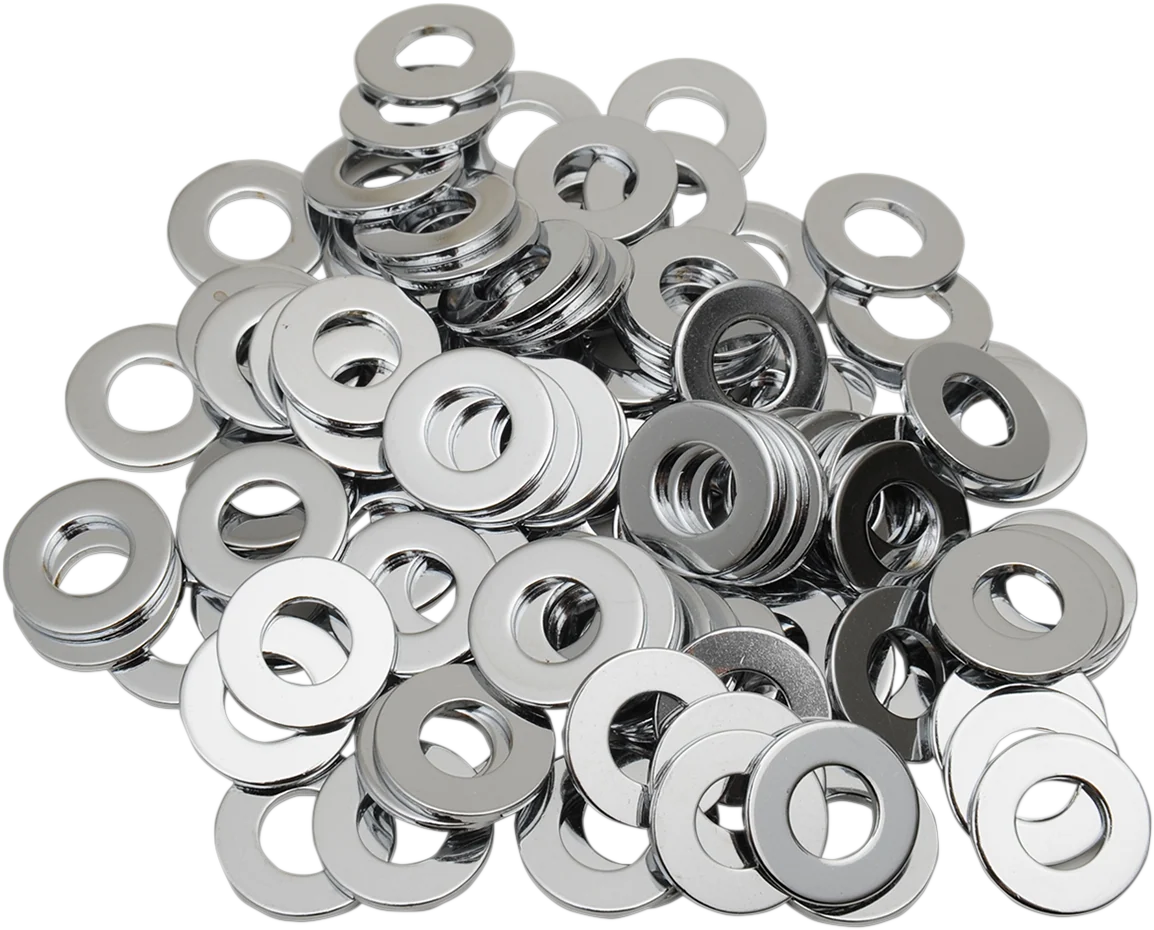 Natural DRAG SPECIALTIES Washers - Flat - 5 16 - Chrome MPB175 Exclusive