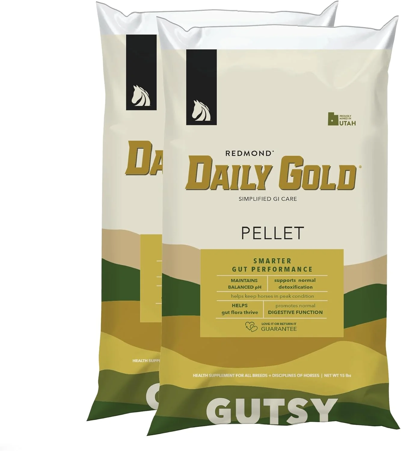 Reliable REDMOND Daily Gold Pellets Stress Relief Natural Healing Clay for Gastric Ulcers in Horses 2 Pack Optimized