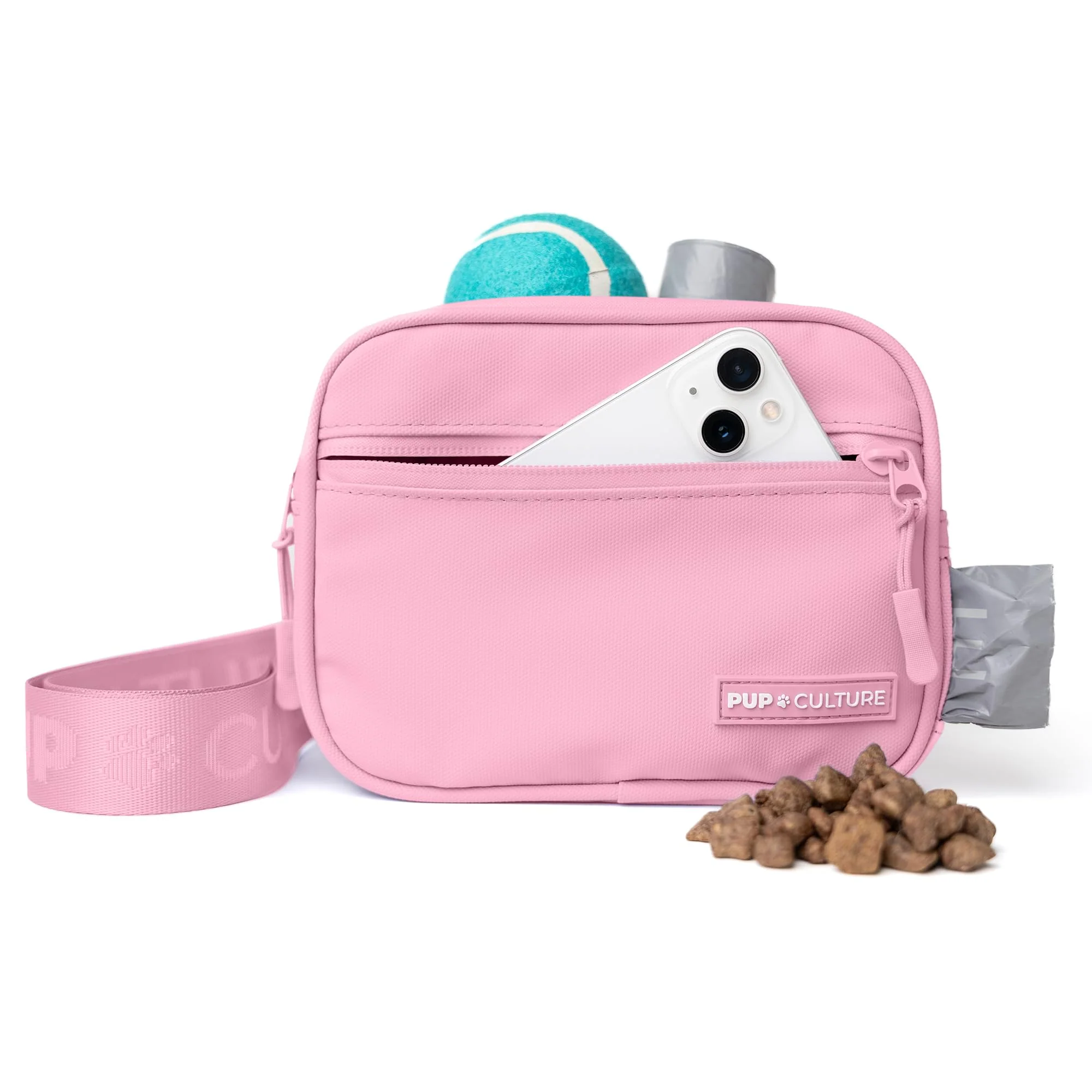 Smart Pup Culture Dog Treat Pouch with Poop Bag Dispenser Cross-Body Walking Bag Breathable