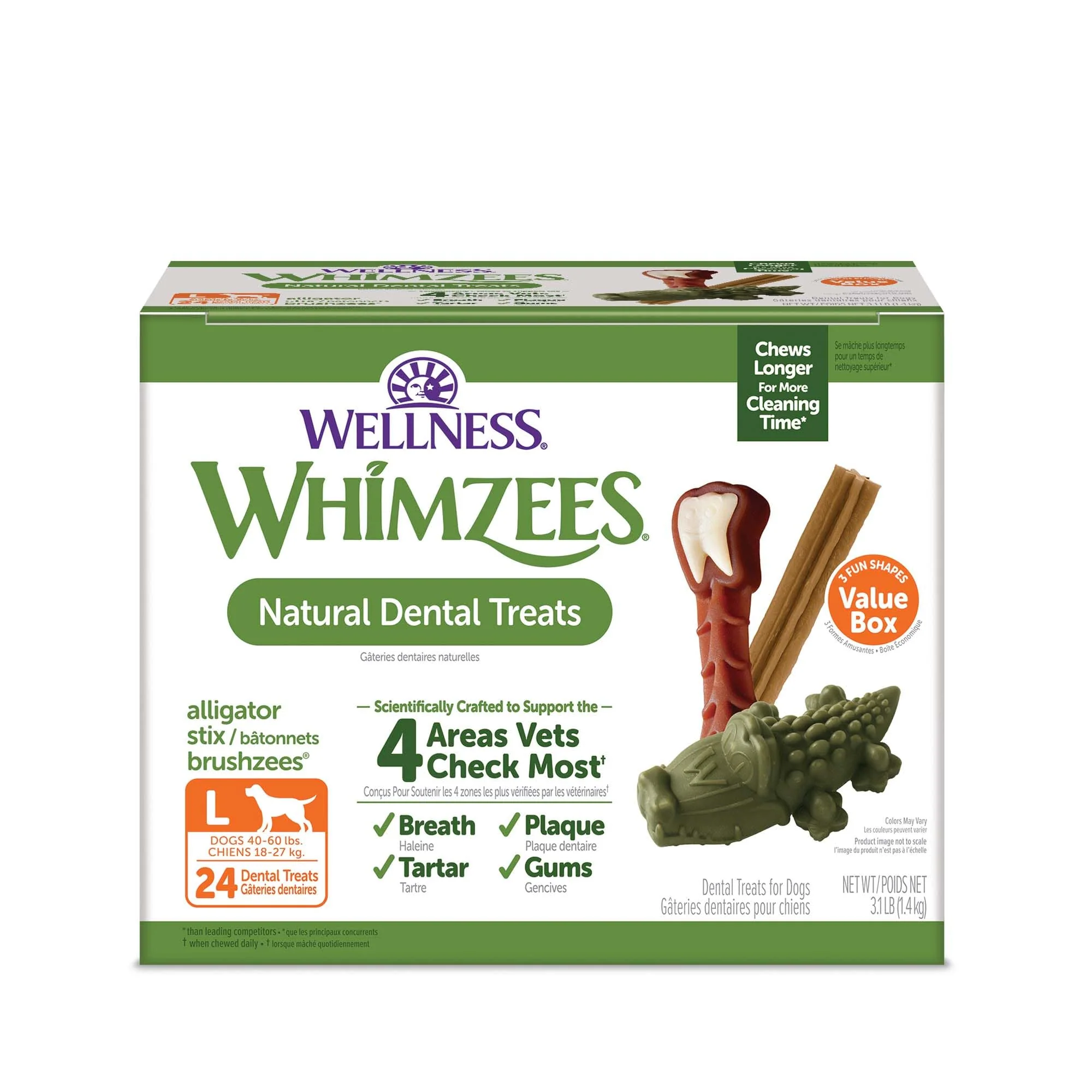 Minimalist WHIMZEES Wellness Value Box Large Dog Dental Treats 24 Count Fashionable