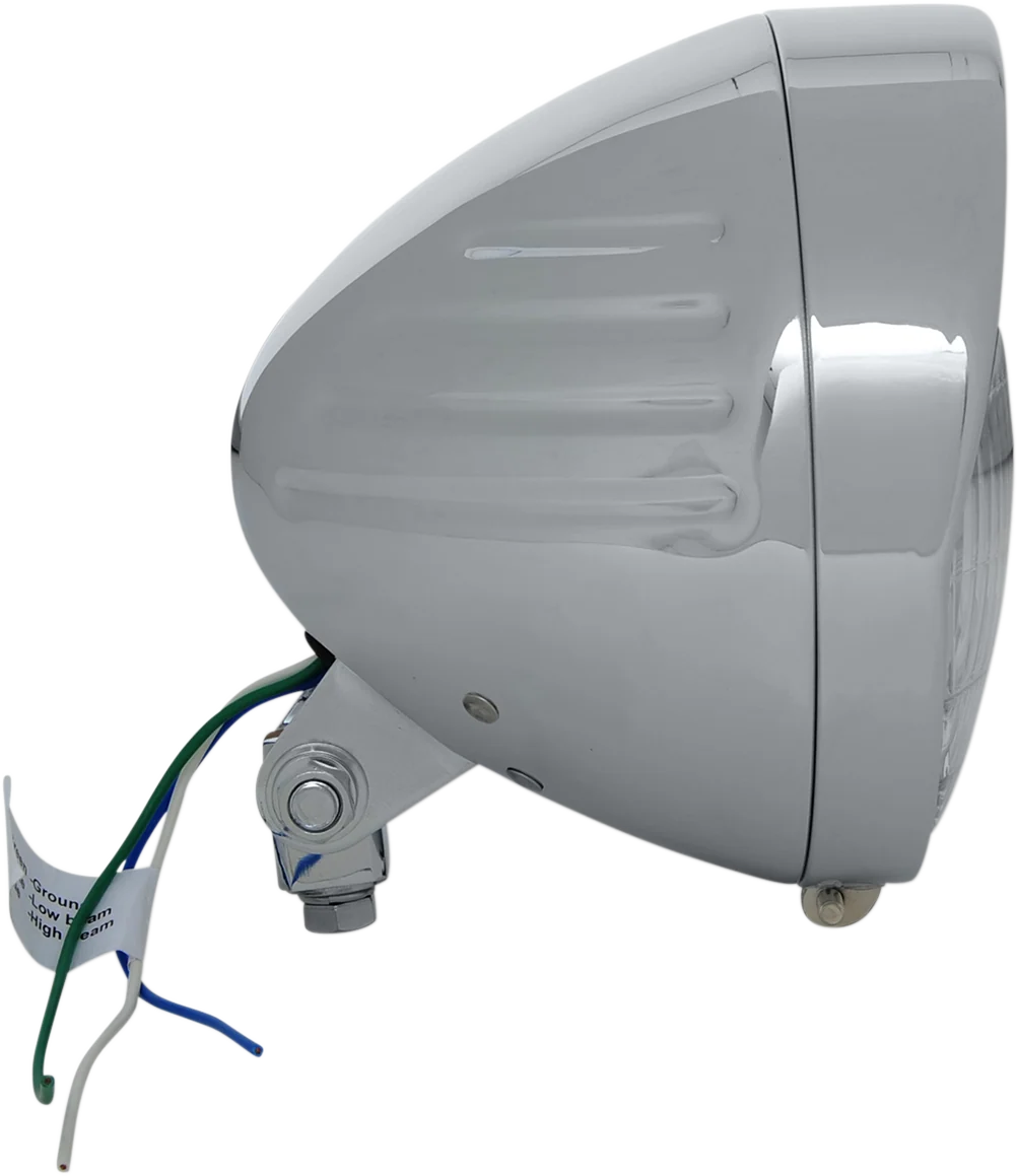Lightweight DRAG SPECIALTIES Headlight with Visor 6-1 2 - Grooved 20-0338-BXLB1 World-Class