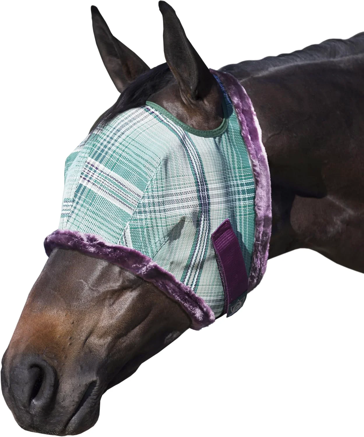 Smooth Kensington Fly Mask with Fleece Trim for Horses — Protects Face and Eyes Helps Block Sun Rays While Allowing Full Visibility — Breathable and Non Heat Transferring Soft