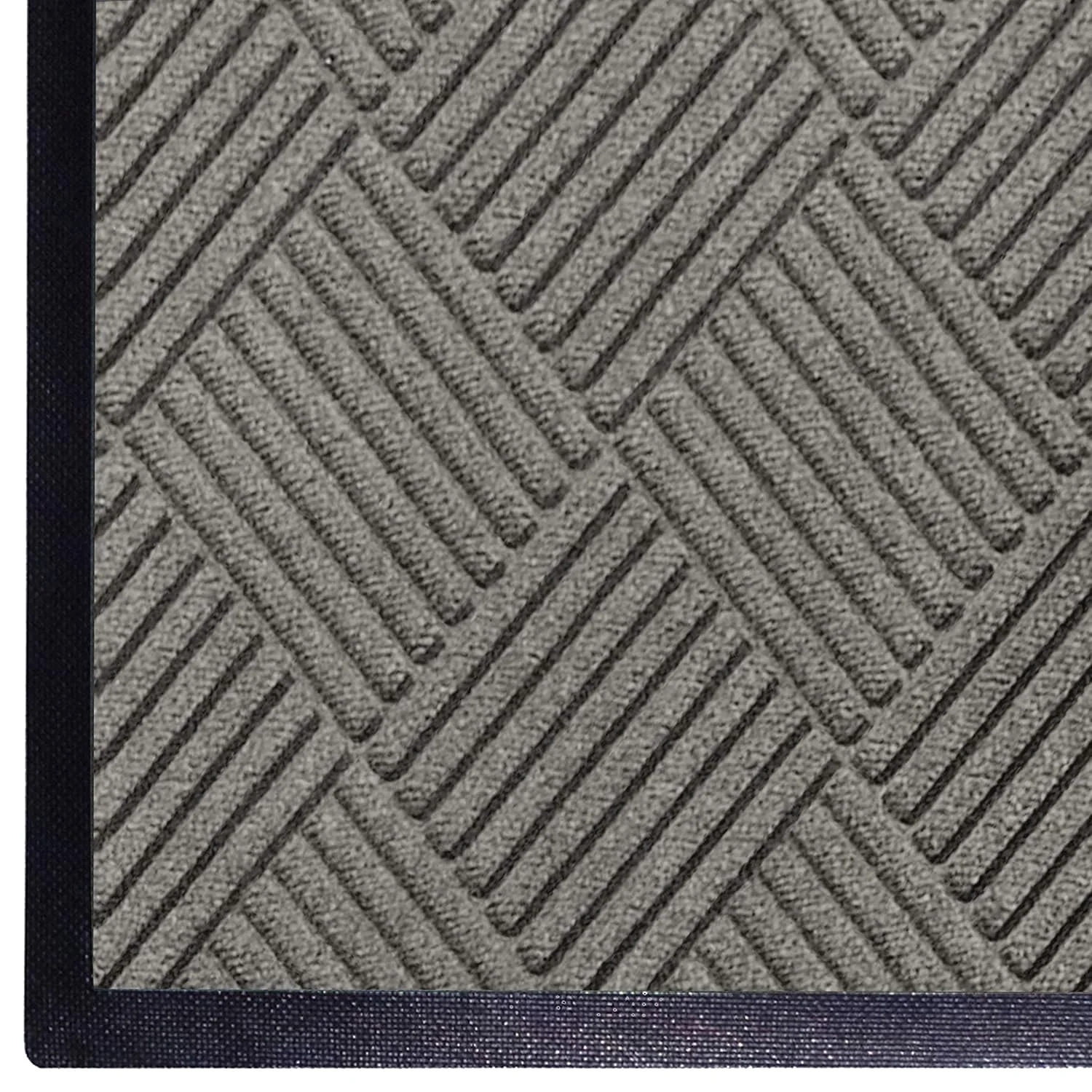 Long-Lasting WaterHog Diamond Commercial-Grade Entrance Mat with Rubber Border – Indoor Outdoor Quick Drying Stain Resistant Door Mat Medium Grey 4' x 10' Sustainable