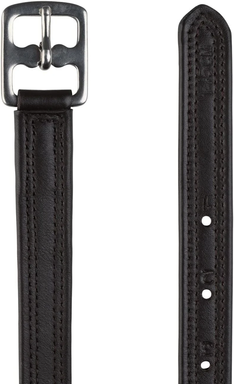 Smooth HORZE Double Stitched Adjustable Stirrup Leathers with Nylon Pair High-End
