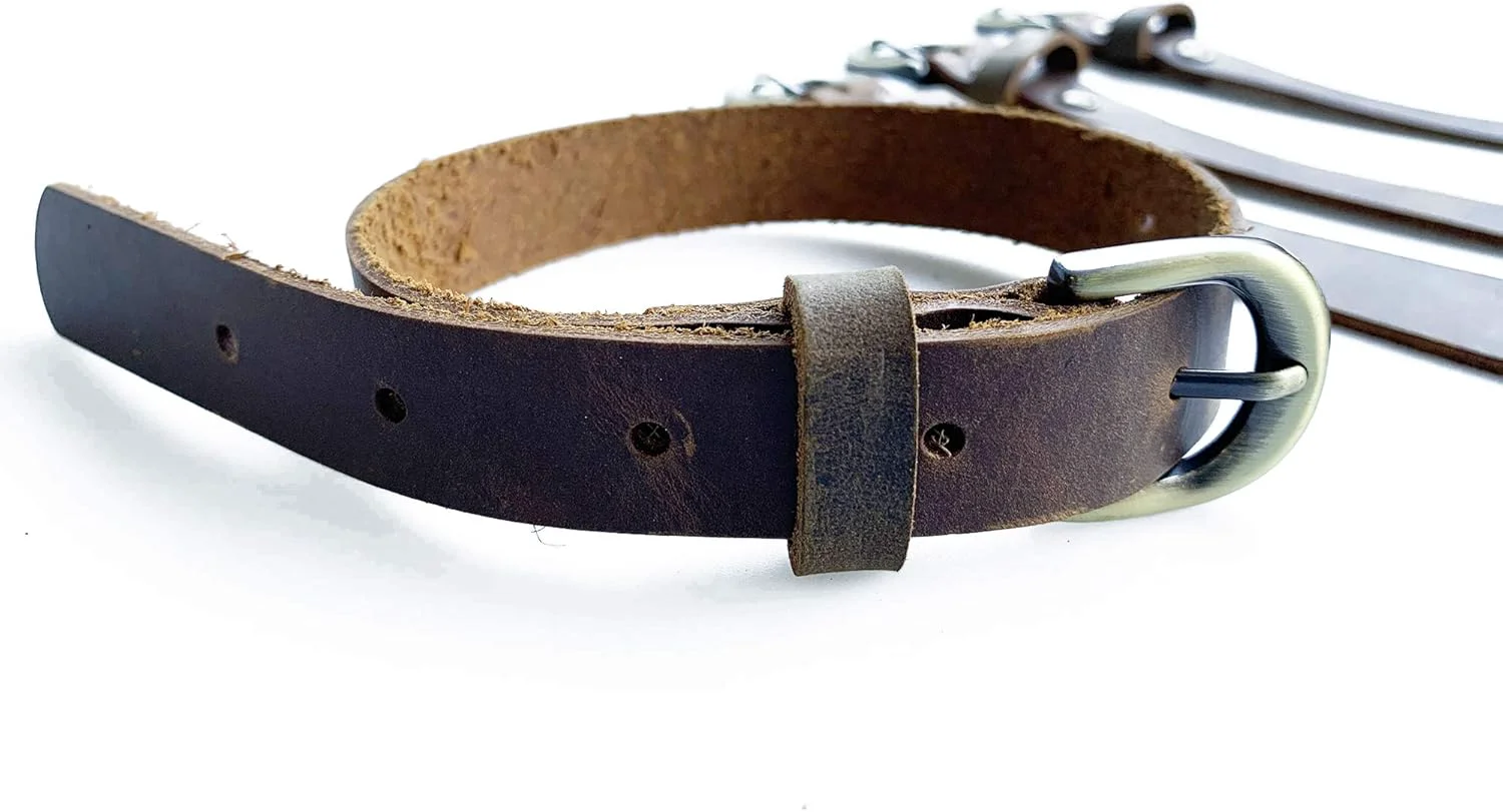 Sustainable Jee Leather Stirrup Straps 4 Pack with Metal Buckle Adjustable Length Enhanced