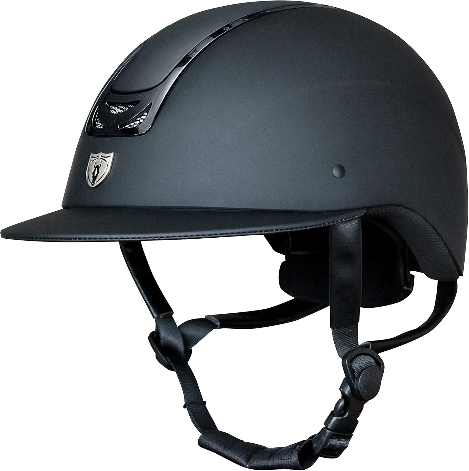 Functional TIPPERARY EQUESTRIAN Horse Riding Helmet - Royal Wide Brim - English Style Protective Horseback Riding Apparel - Safety Helmet with Cooling Ventilation Solid