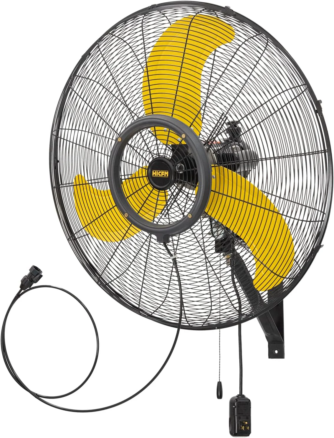 Functional HiCFM 30 inch Misting Outdoor Oscillation Weatherproof Wall Mounted Fan with IP44 Enclosure Motor GFCI Plug 9300 CFM 3-Speeds High Velocity Powerful Wall Fan UL Outdoor Minimalist