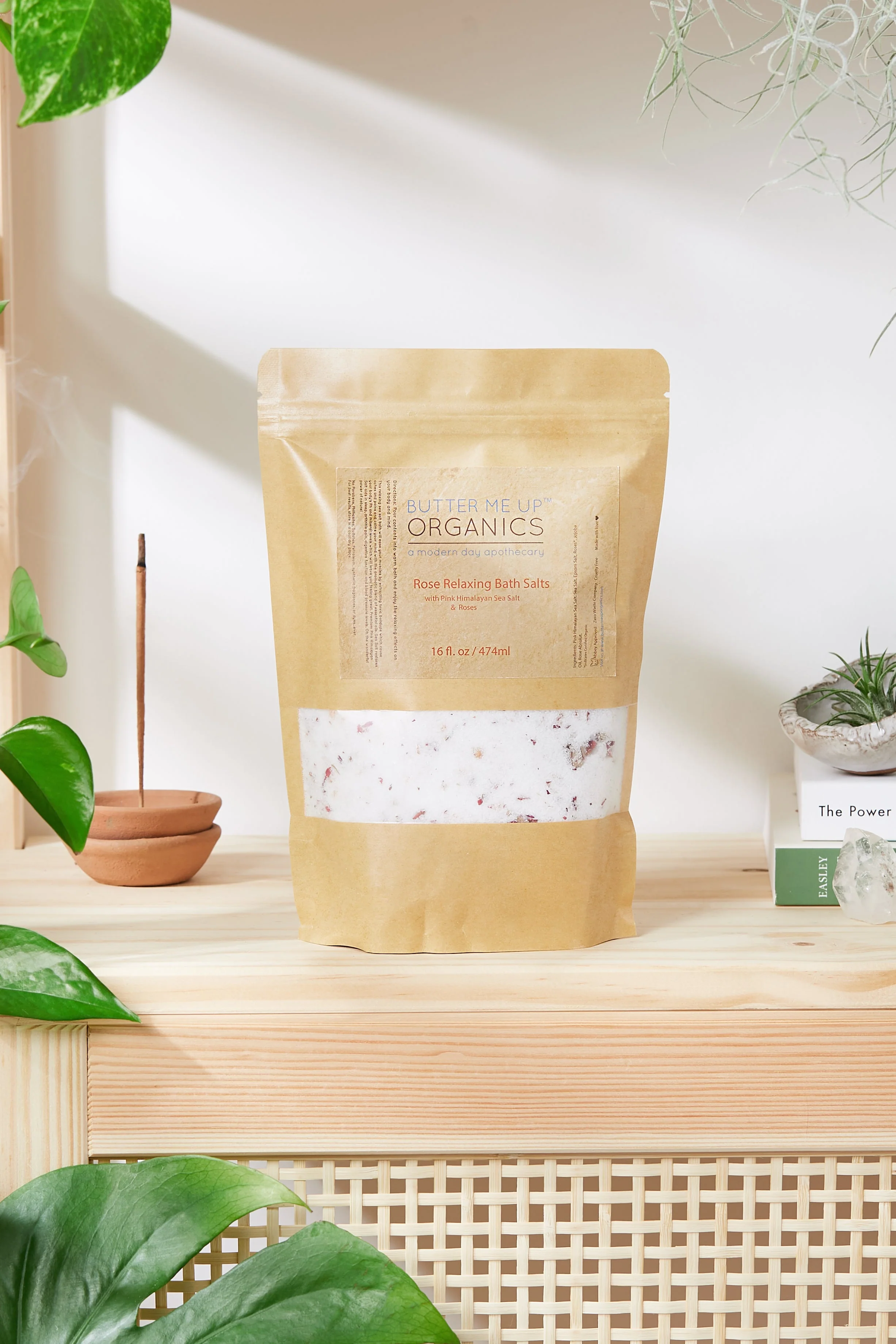 Authentic Organic Rose Salt Soak Epsom Salt Soak Pink Himalayan Sea Salt Rose Absolut Spa Gift Butter Me Up Organics Dependable