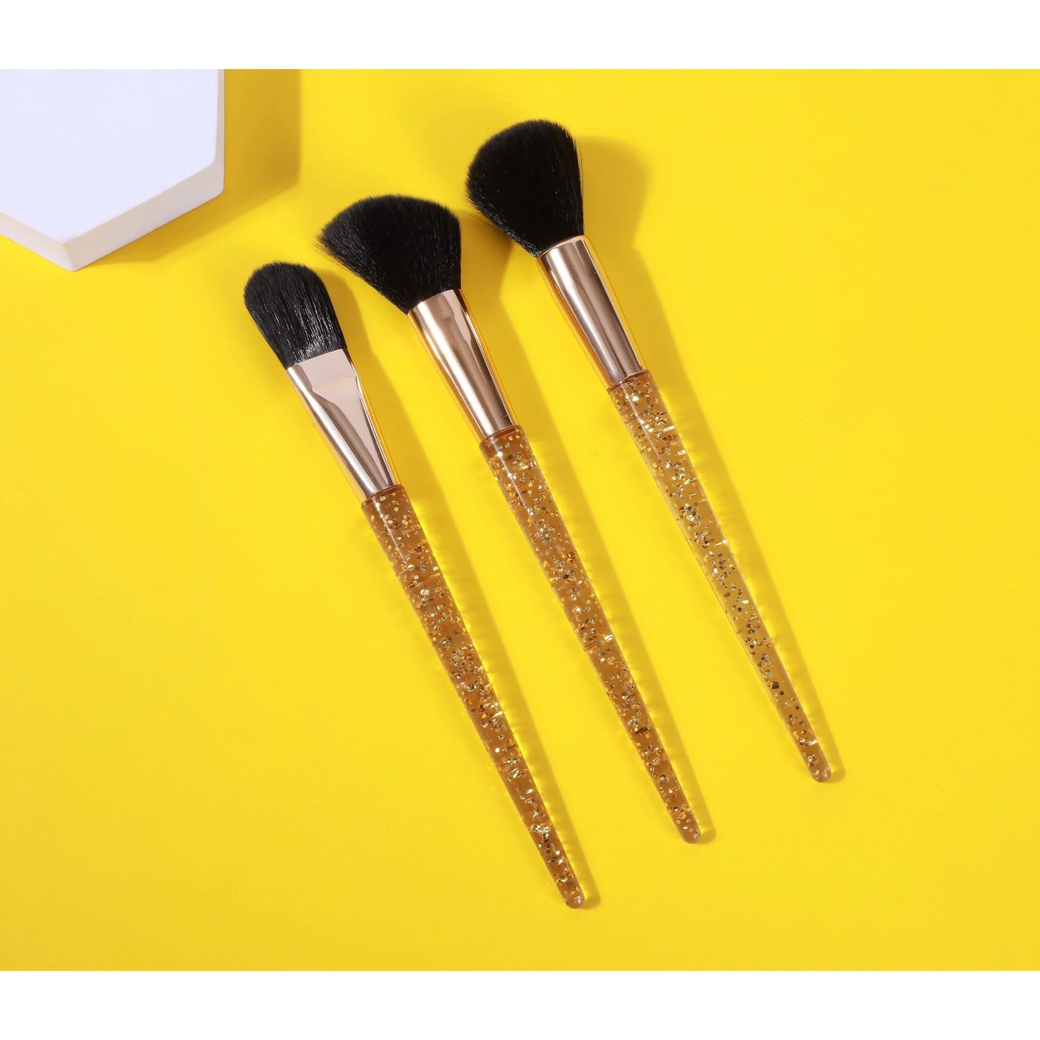 Premium Gold Flakes 3-Piece Brush Set World-Class