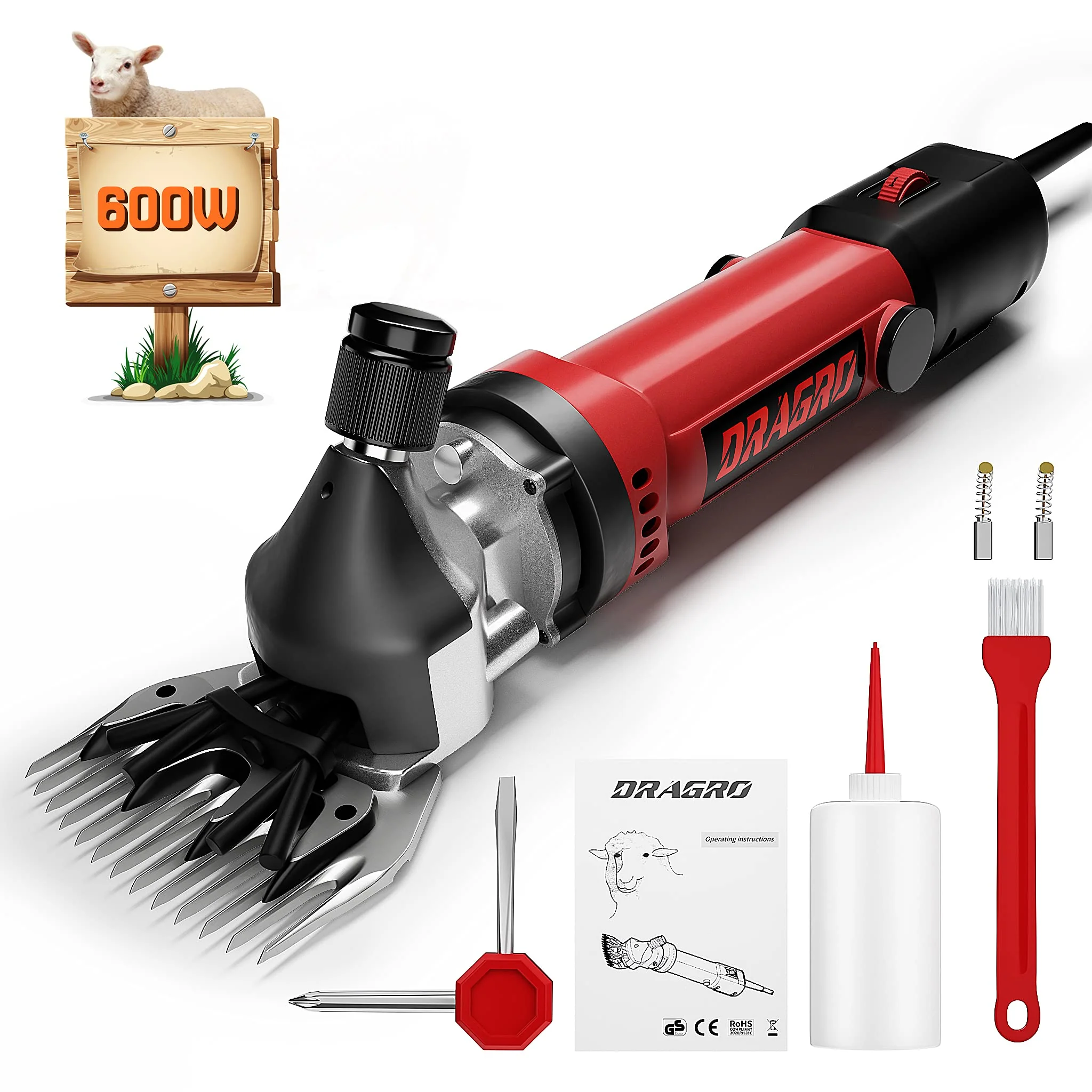 Exclusive Dragro Sheep Clippers 600W – Professional Heavy-Duty Animal Shearing for Thick Coats Enhanced