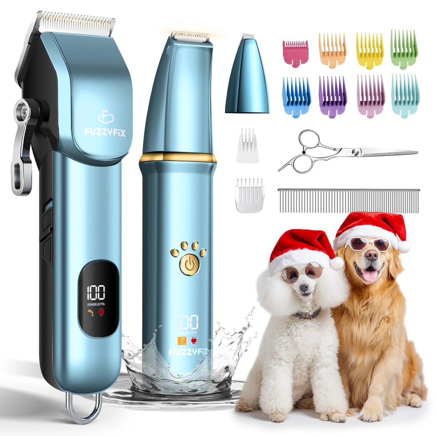 Refined FuzzyFix Dog Grooming Kit – Low-Noise Cordless Clippers for Thick Curly Coats Practical