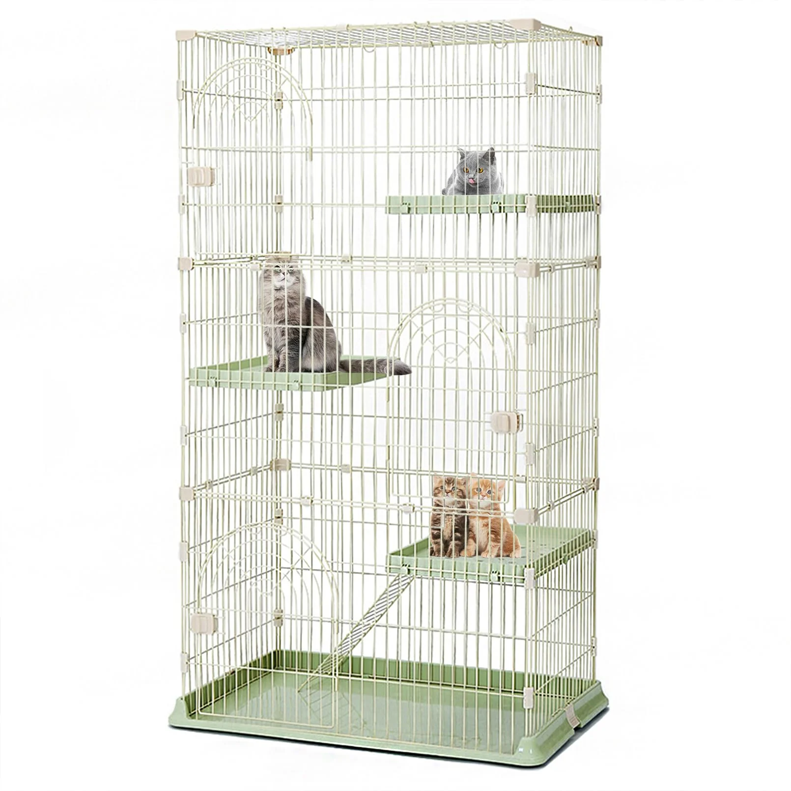 High-Performance Hamiledyi 52-Inch Large Cat Cage with 3 Doors 3 Platforms Ramp – Indoor Enclosure Original