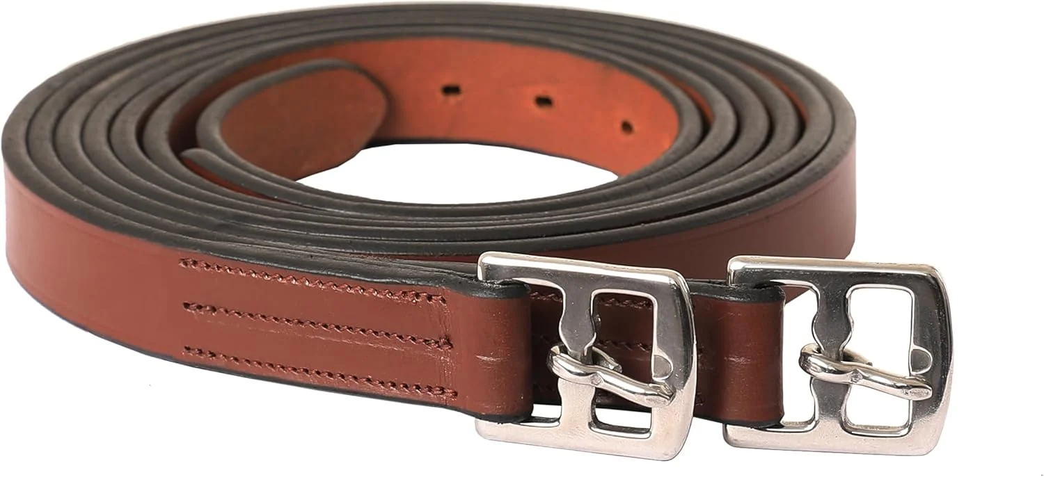Specialty Exion Pre-Stretched Leather Stirrup Leathers for English Saddles Premium Vegetable-Tanned Non-Stretch Stirrups for Jumping Dressage Schooling 18-Hole Numbered Adjustment SS Buckles Fine