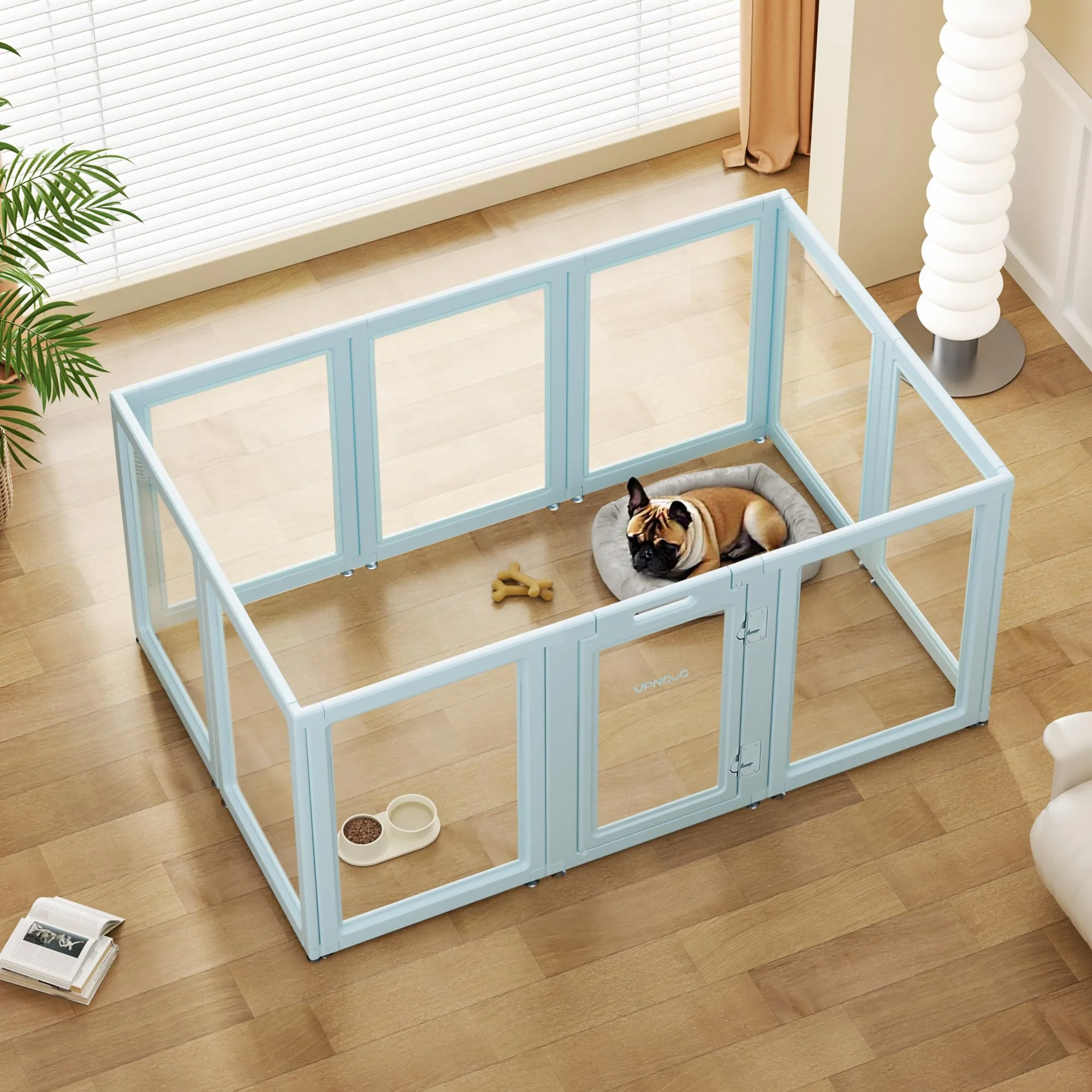 Smart VPNQwQ Clear Acrylic Dog Playpen - 30-Inch Tall 10-Panel Indoor Pet Fence Breathable