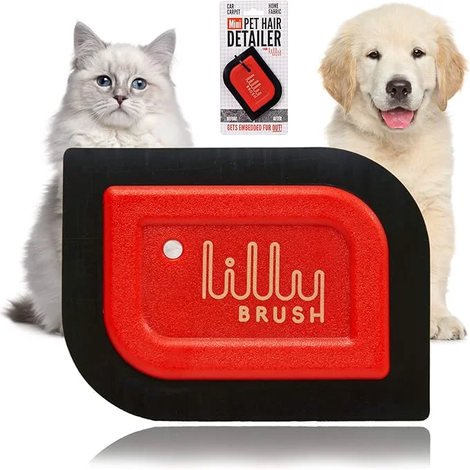 Official Lilly Brush Mini Pet Hair Detailer Reusable Fur Remover for Car Interior Carpet Couch FurnitureAbout ThisOverview Effective