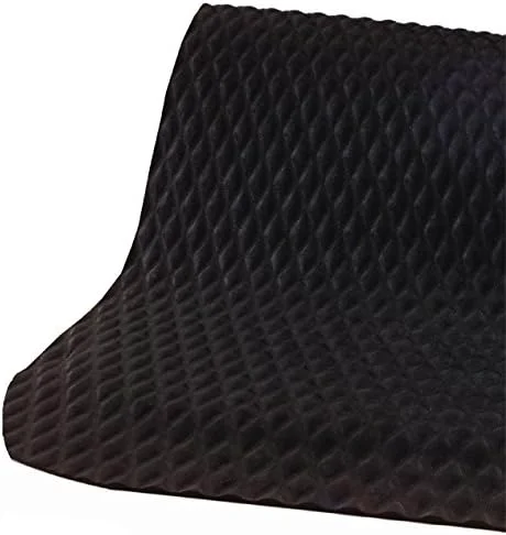 Organic American Floor Mats Hog Heaven 5 8 inch Black Yellow Border 3' x 8' Nitrile Backed Anti-Fatigue Comfort Mat Reusable