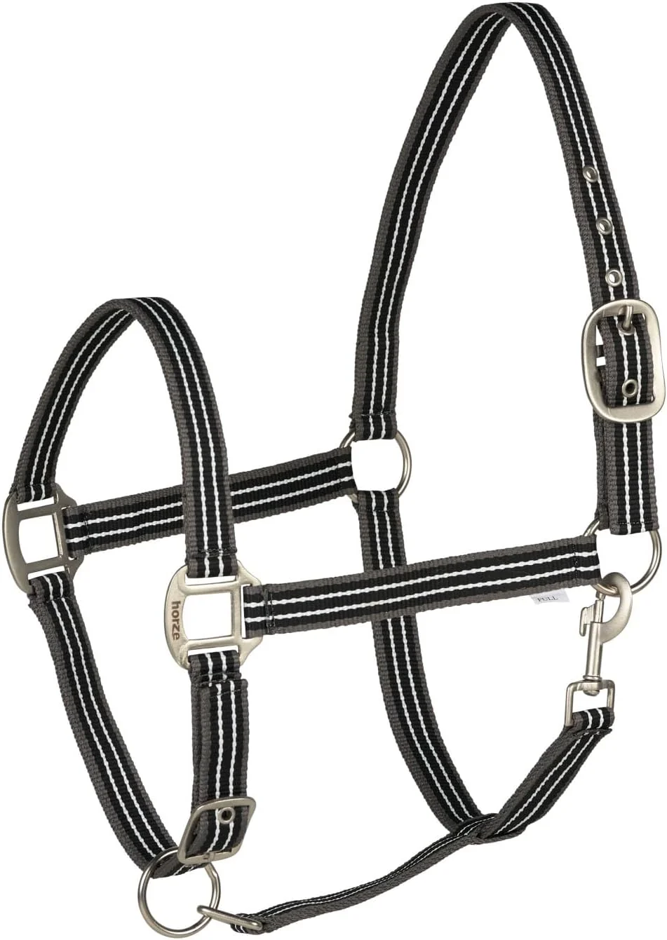 Smooth HORZE Adepto Adjustable Horse Halter Soft Durable Polyester - Dark Navy - Pony Secure