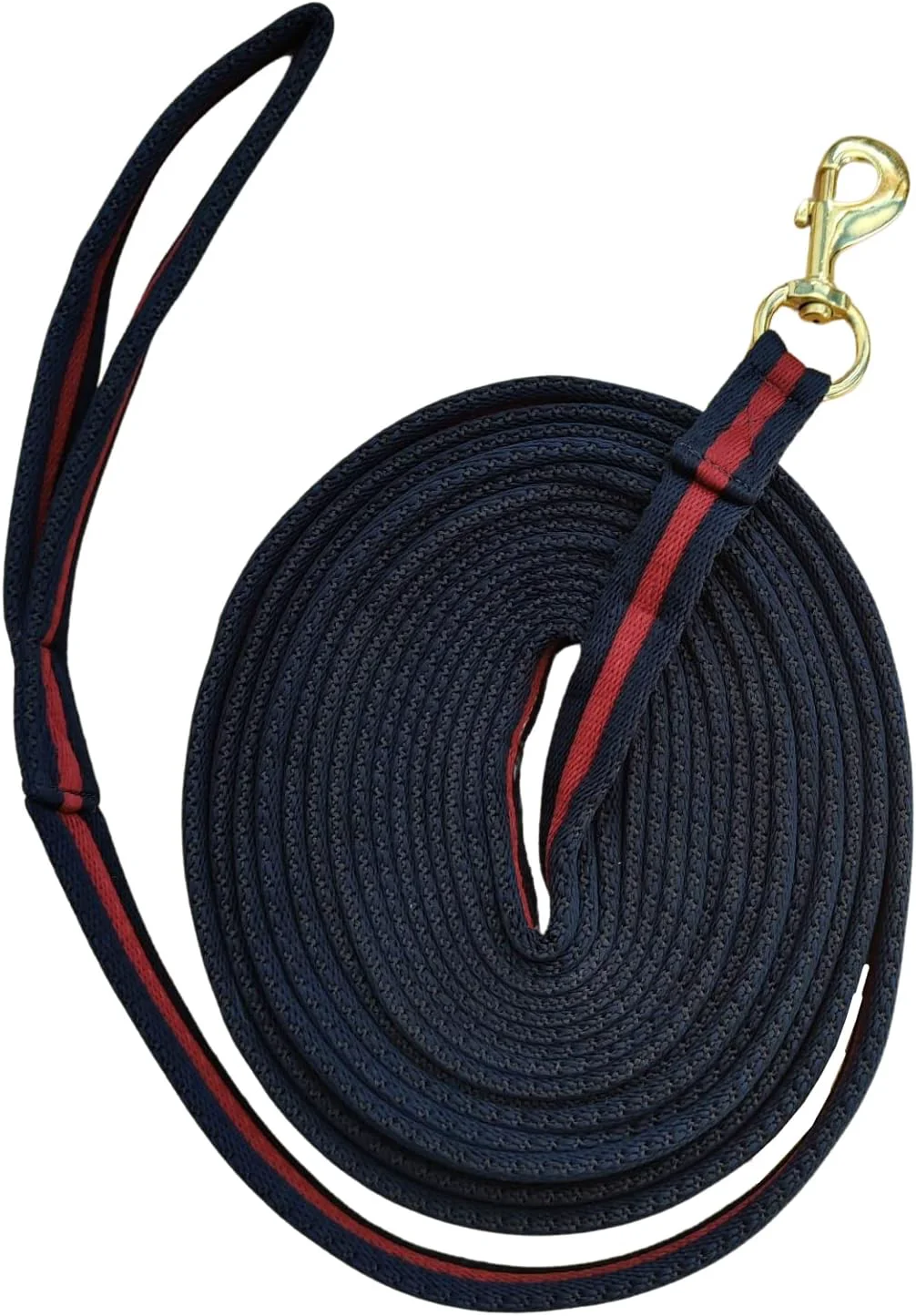 User-Friendly Soft Padded Lunge Line Rein Lead for Horses 27ft Looped Handle Swivel Clip Navy Wine Casual