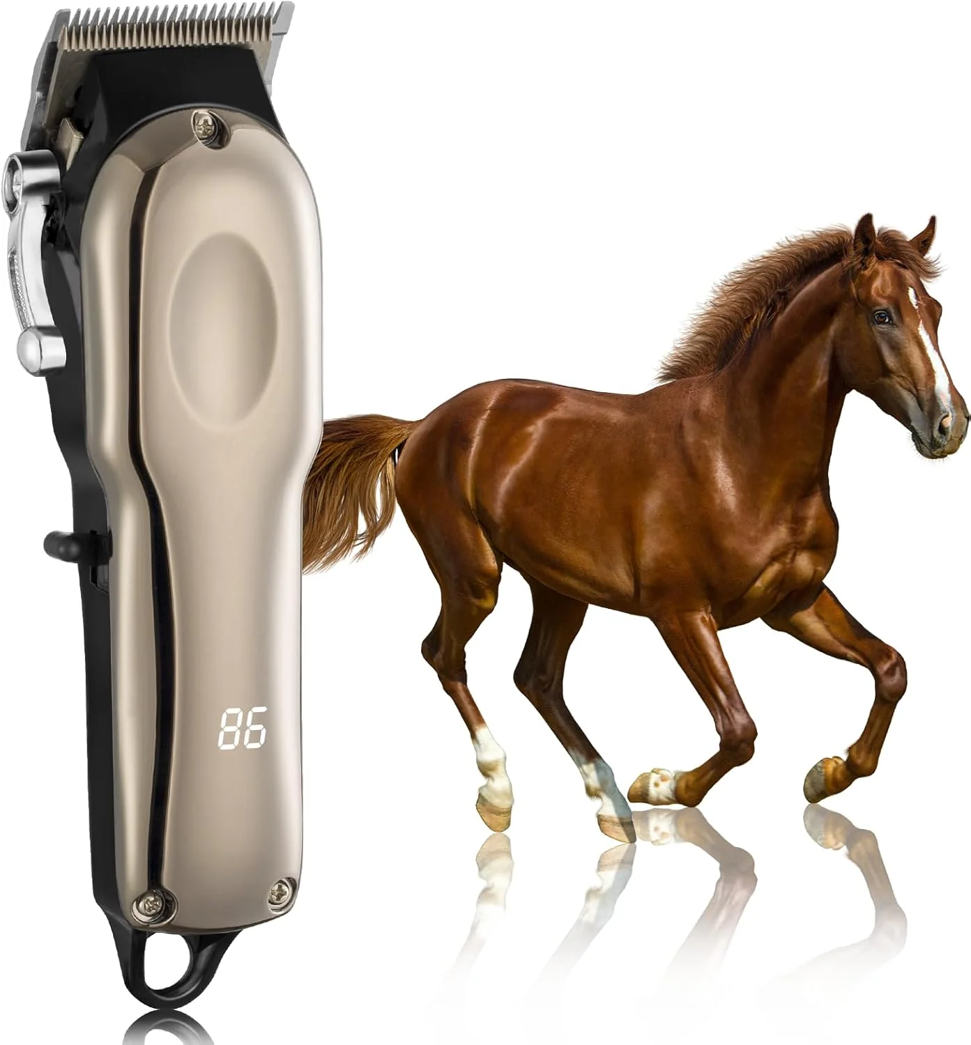 Soft Horse Clippers Cordless Quiet Professional Livestock Clippers with 4 Guide Guards Electric Rechargeable Cordless Grooming Clippers for Horse Cats and Dogs Expertly Made