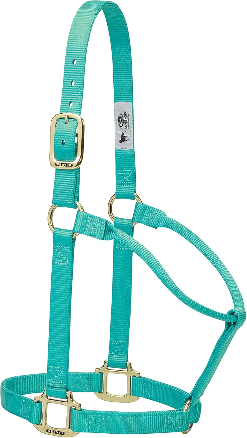 High-Performance Weaver Equine Nylon Horse Halter Triple-Ply Cheek Design Non Adjustable Halters for Horses Equine Tack Average Size Black Trendy