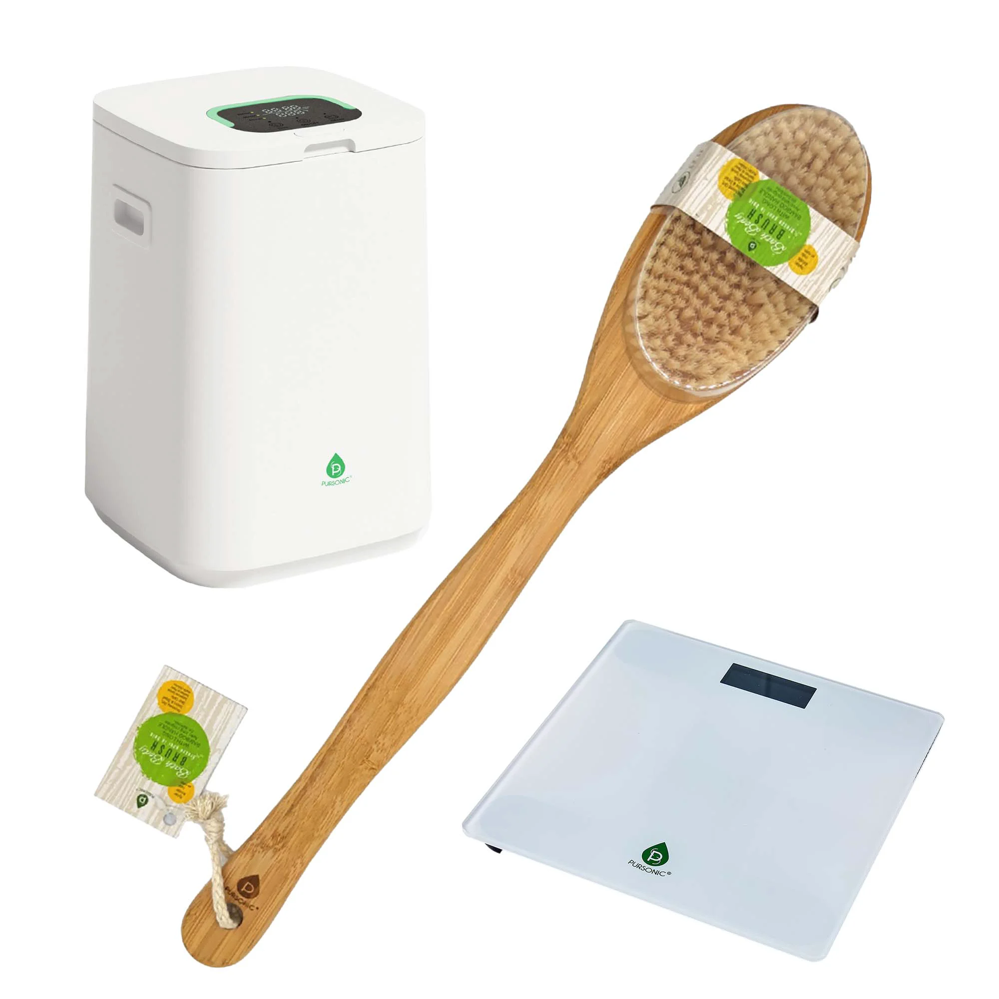Innovative Bathroom Essential Set Luxury Towel Warmer Bucket Digital Scale and Bamboo Bath Body Brush Quality