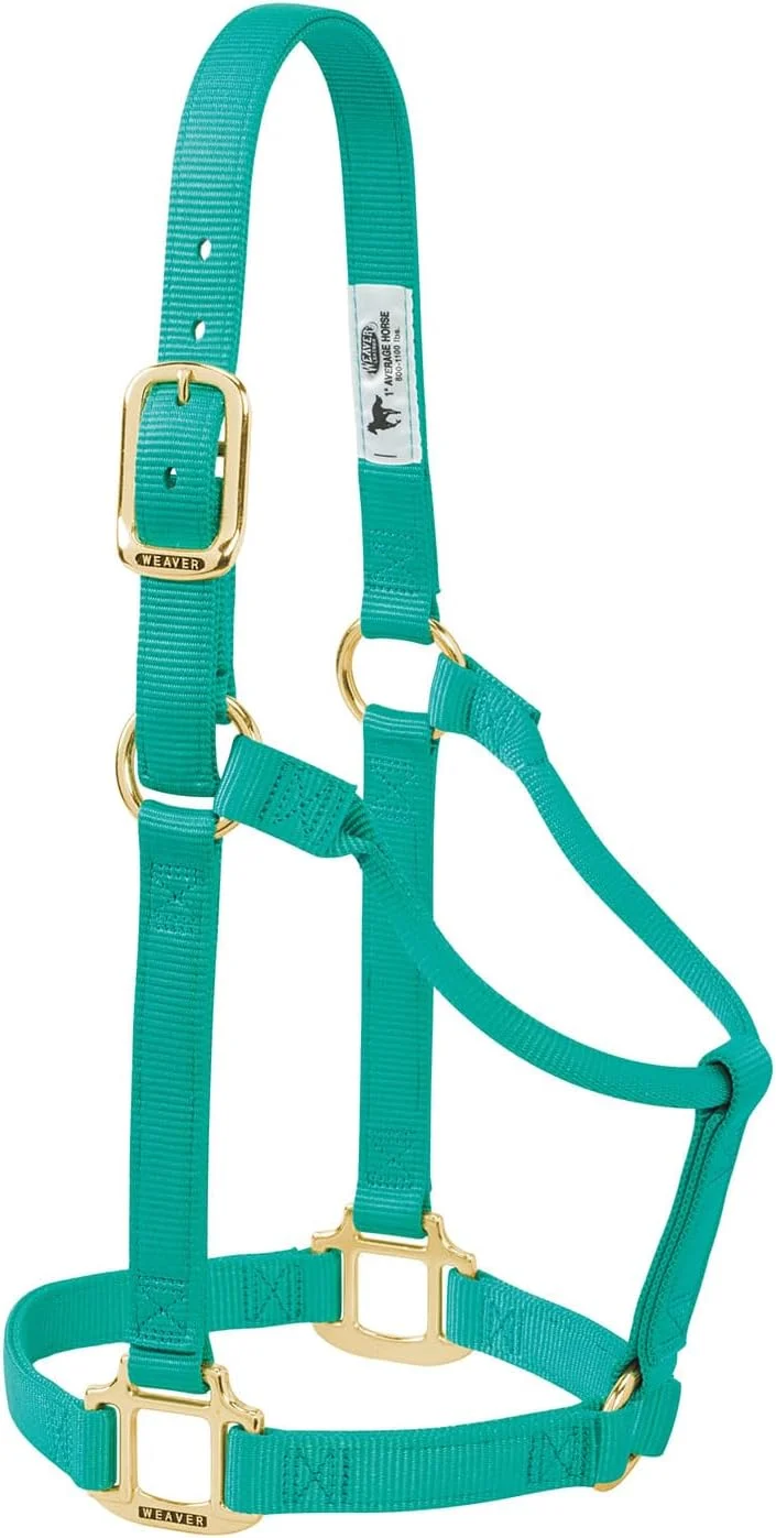 Elegant Weaver Equine Nylon Horse Halter Triple-Ply Cheek Design Non Adjustable Halters for Horses Equine Tack Average Size Black Artisan