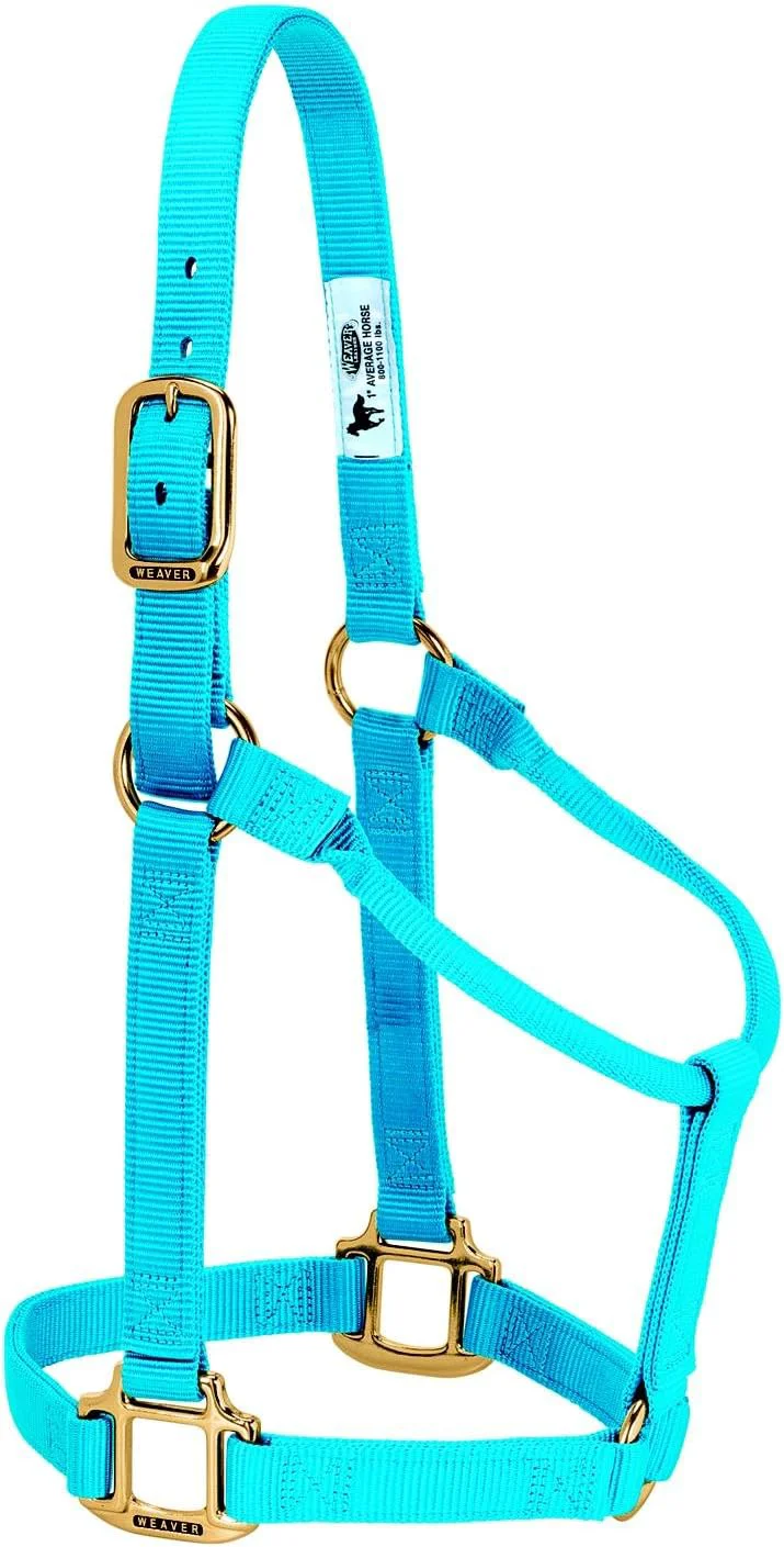 Refined Weaver Equine Nylon Horse Halter Triple-Ply Cheek Design Non Adjustable Halters for Horses Equine Tack Average Size Black Relaxed