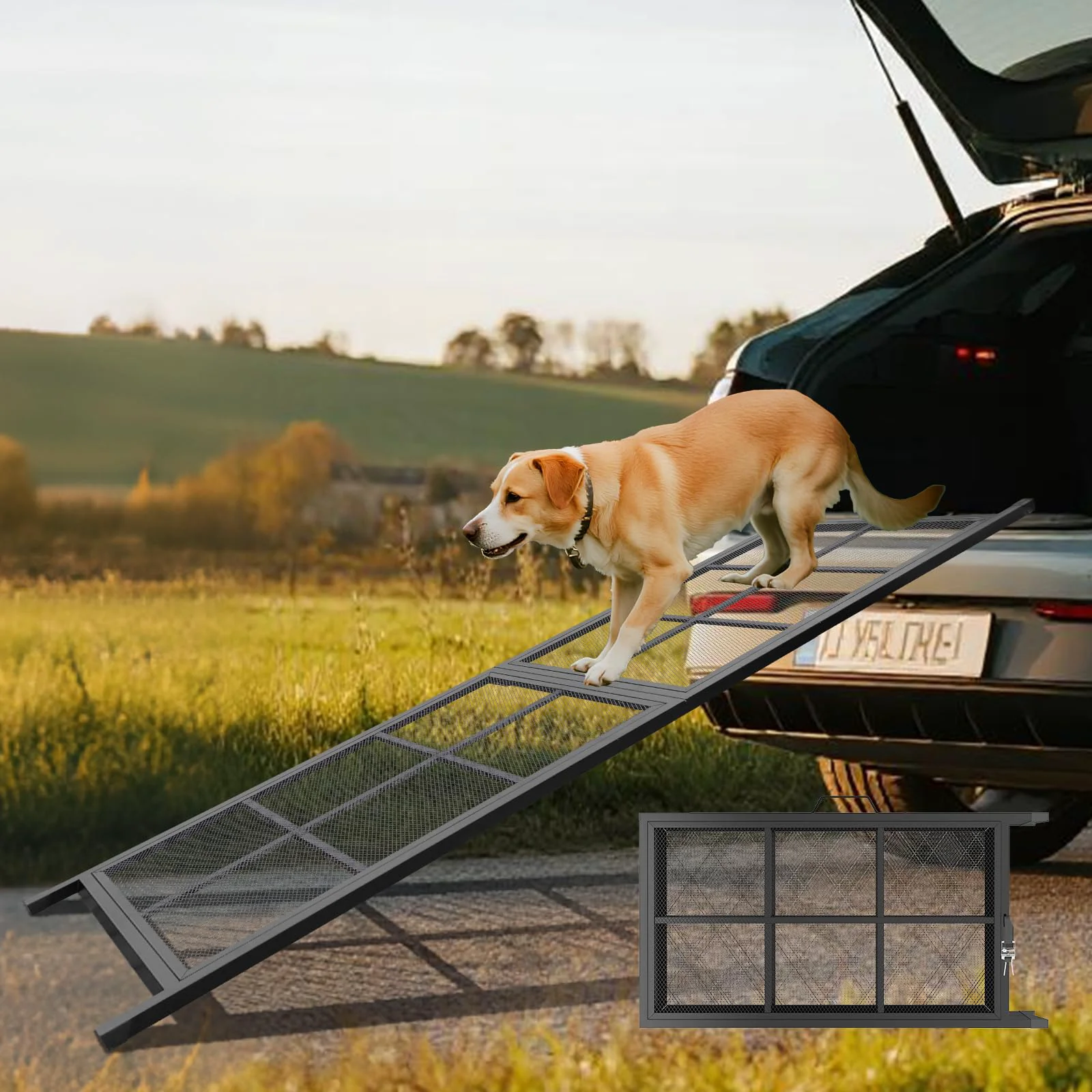 Enhanced Imaboie Dog Ramp for Car - 74in 250lb Capacity Non-Slip Foldable Unique