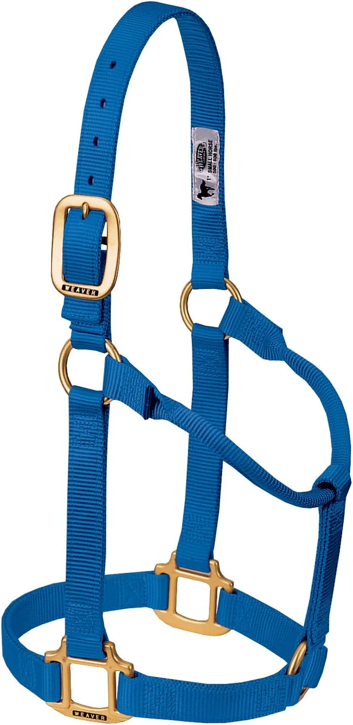 Elegant Weaver Equine Nylon Horse Halter Triple-Ply Cheek Design Non Adjustable Halters for Horses Equine Tack Average Size Black Artisan