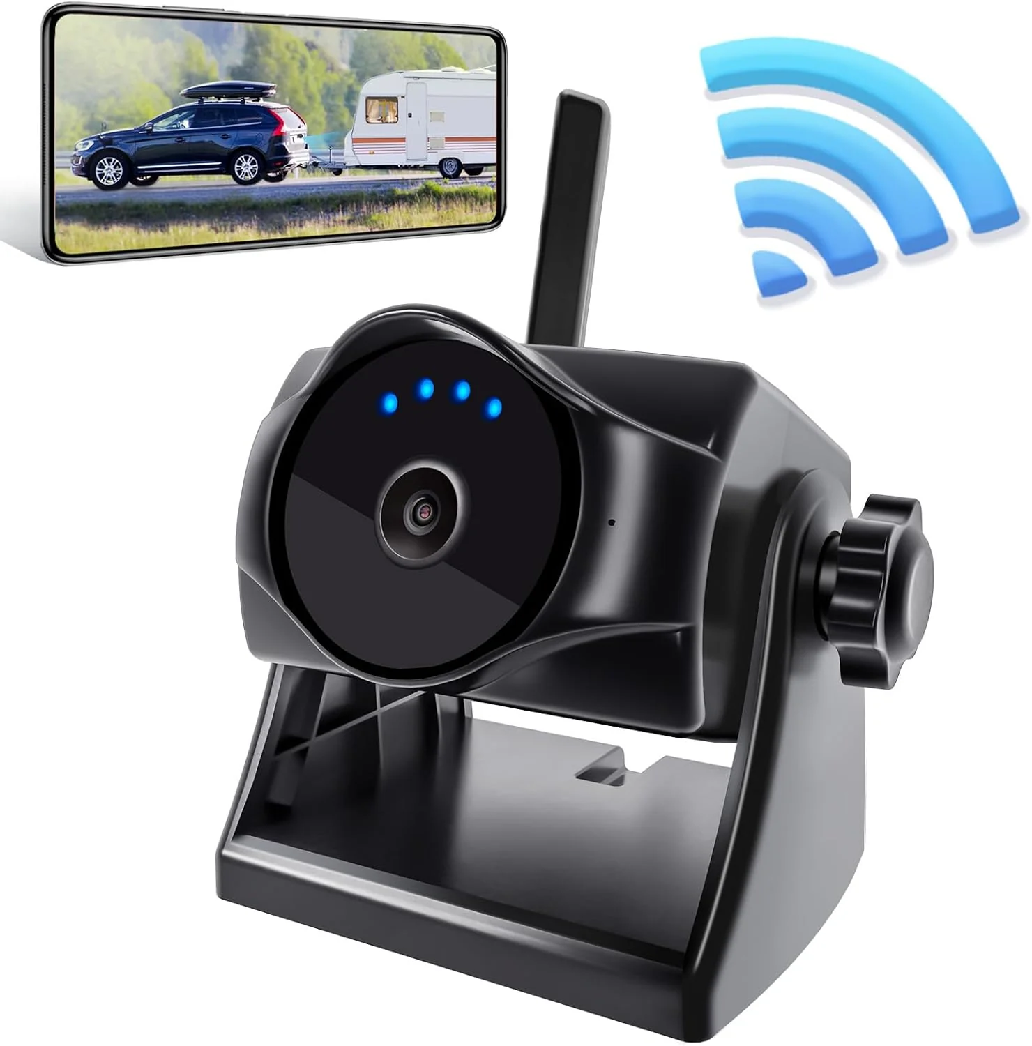Elite 1080P Magnetic Wireless Backup Camera WiFi Hitch Camera with Long-Lasting Battery Night Vision IP69K Easy Installation for R Trucks Trailers Compatible with iPhone iPad Android Devices Modern