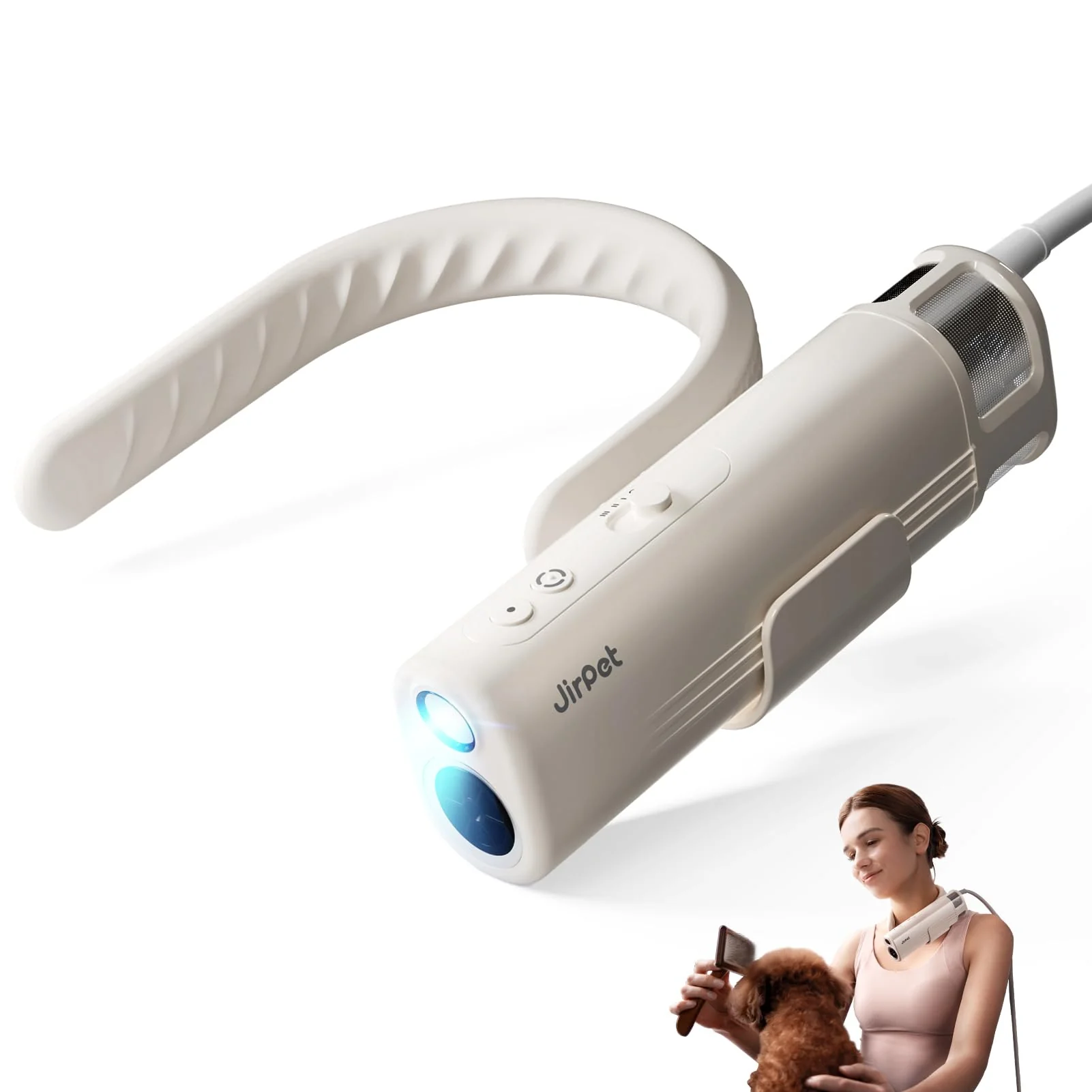 Modern JirPet Neck Dryer – Hands- Grooming for Dogs 3 Speeds 4 Temperatures Dependable