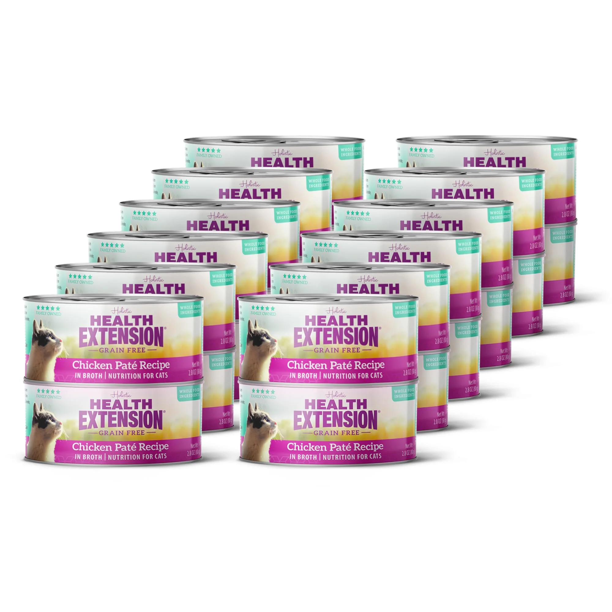 Original Design Health Extension Chicken Recipe Grain- Wet Cat Food 2.8 oz Can – Protein-Packed Vitamin Mineral Fortified Pack of 24 Natural