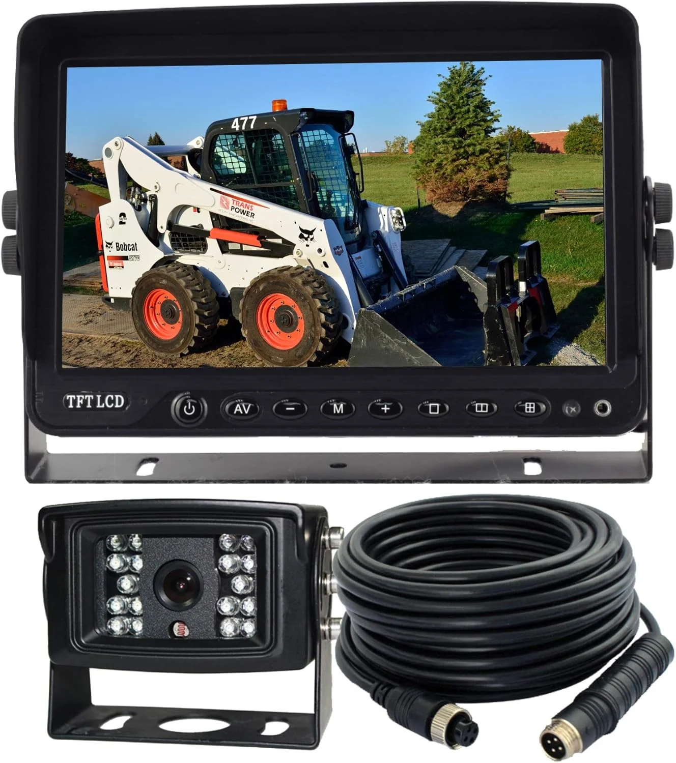 Functional AHD 1080P 7 Reverse Rear View Backup Camera System Camera with Night Vision Waterproof IP69K Vibration-Proof 10G for Tractor Truck Bus Motorhome Excavator Caravan Skid Steer Harvester Effective