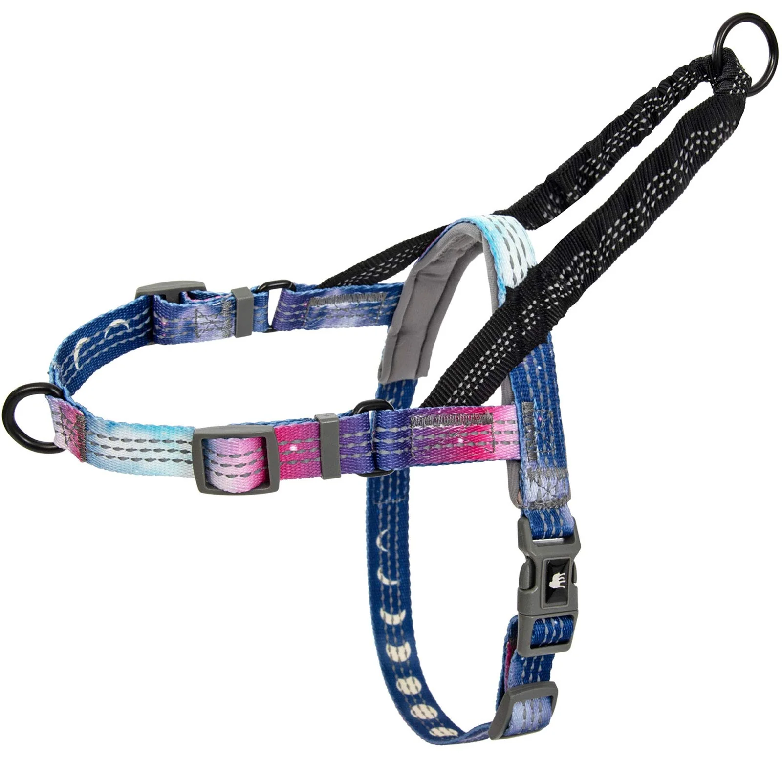 Proven Leash Boss No Pull Harness with Front Rear Clips — Space Pattern Medium Dependable