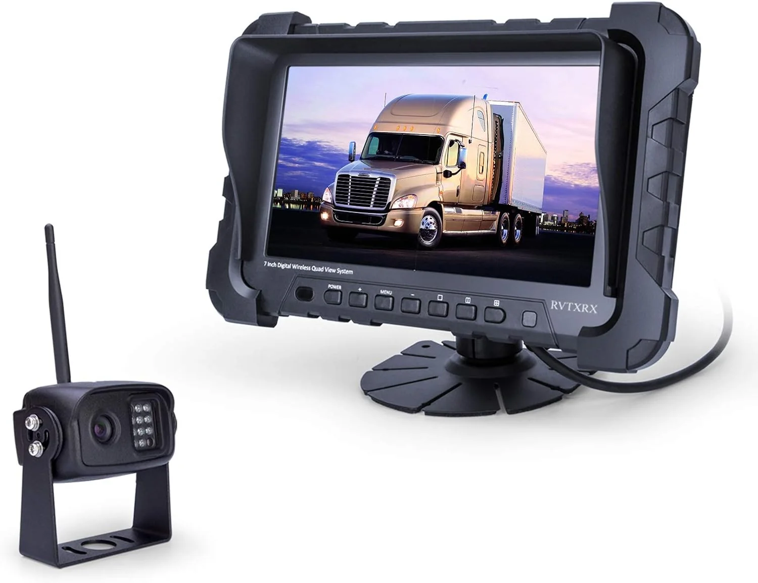 Genuine Digital Wireless Backup Camera System 720P Reverse Camera Wireless with Infrared Night Vision and Wide Viewing Angles 7 inch Wireless Monitor Split Screen for Trailer R Camper 5th Wheel etc Fast