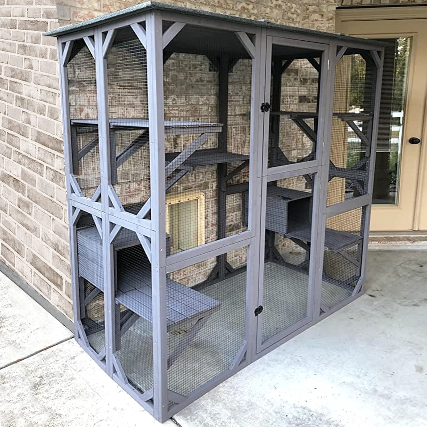 Prestigious Aivituvin Catio Outdoor Cat Enclosure Large Walk in Cat Kennel Kitten Cage with Platforms and Small Houses Enhanced