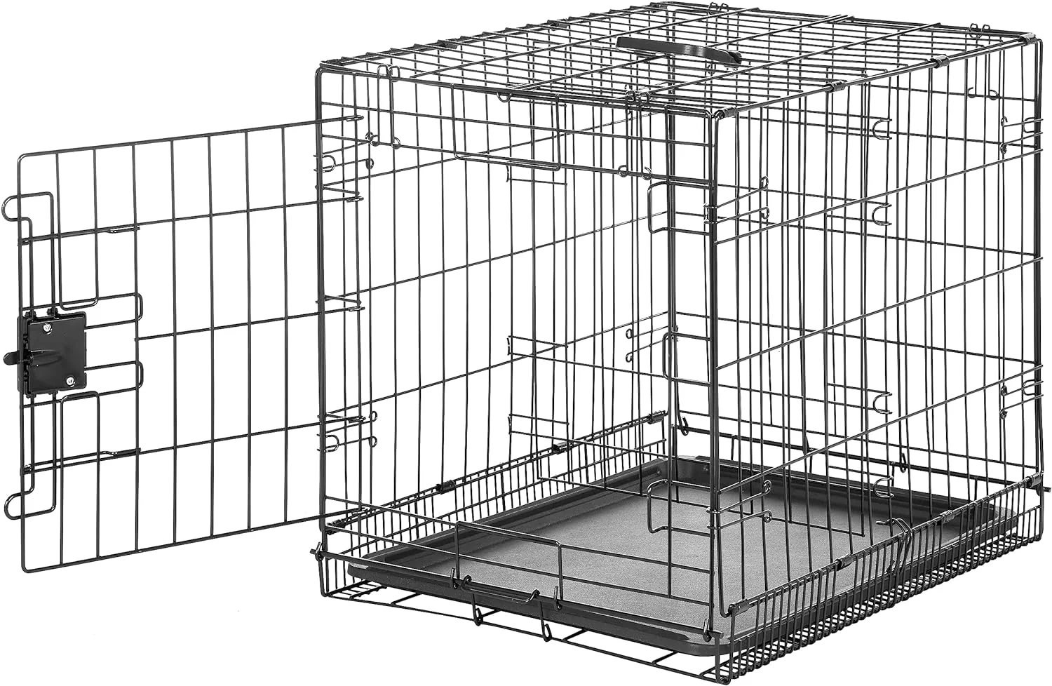 Enhanced Amazon Basics Durable Foldable Metal Wire Small Dog Crate with Tray Single Door 24 x 18 x 20 in Black Exclusive