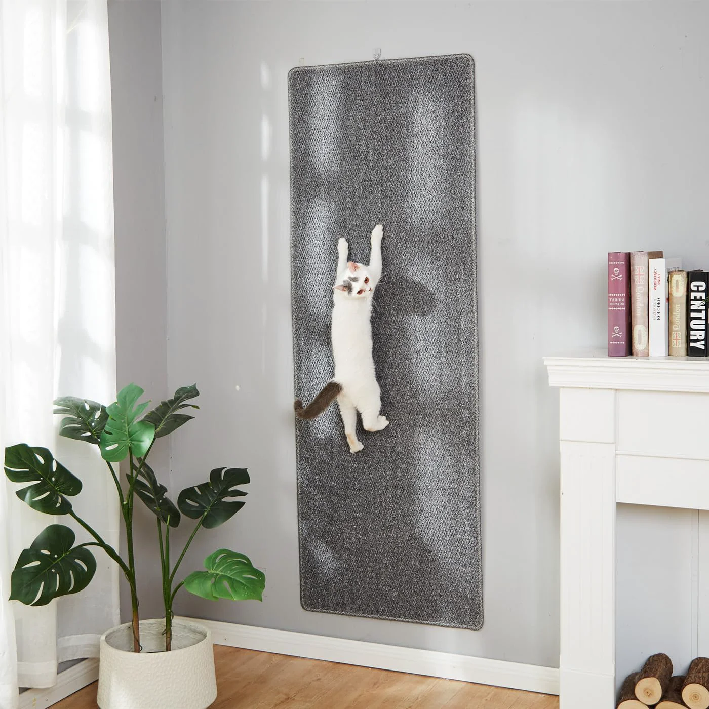 Detailed SHENGOCASE 67 x 23.6 Thickened Cat Wall Climbing Carpet Cat Wall Furniture Scratcher Scratching Post Couch Sofa Protector Grey Specialty